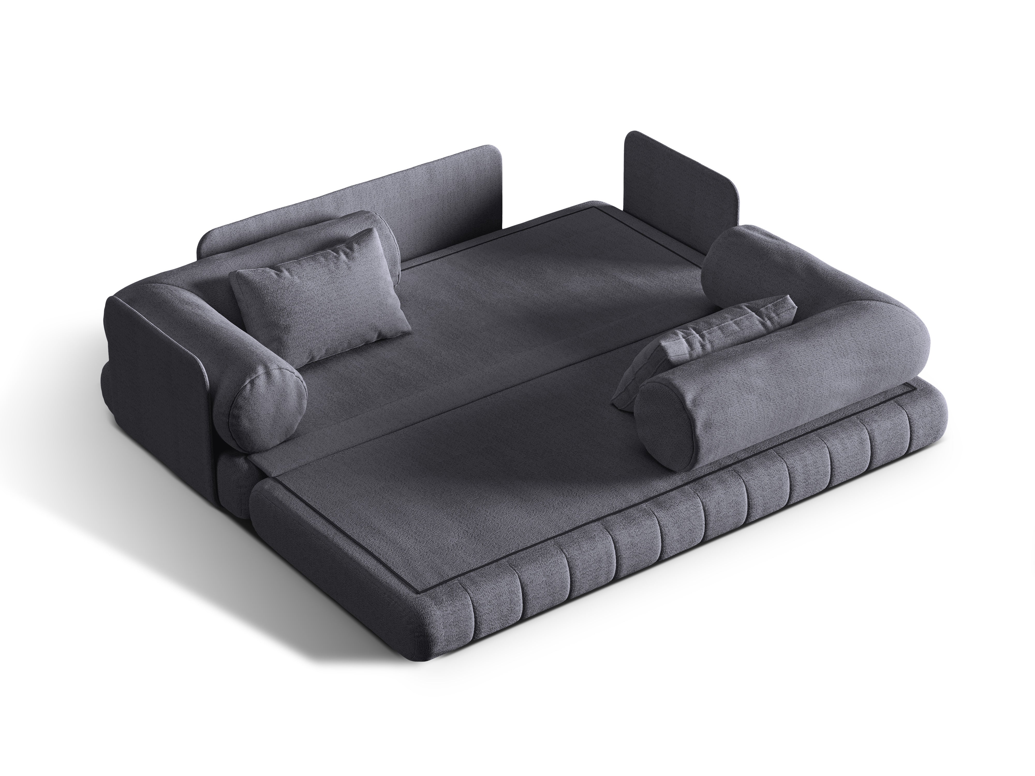 Sofa 3-Sitzer mit Schlaf-Funktion KEMI graues Bouclé