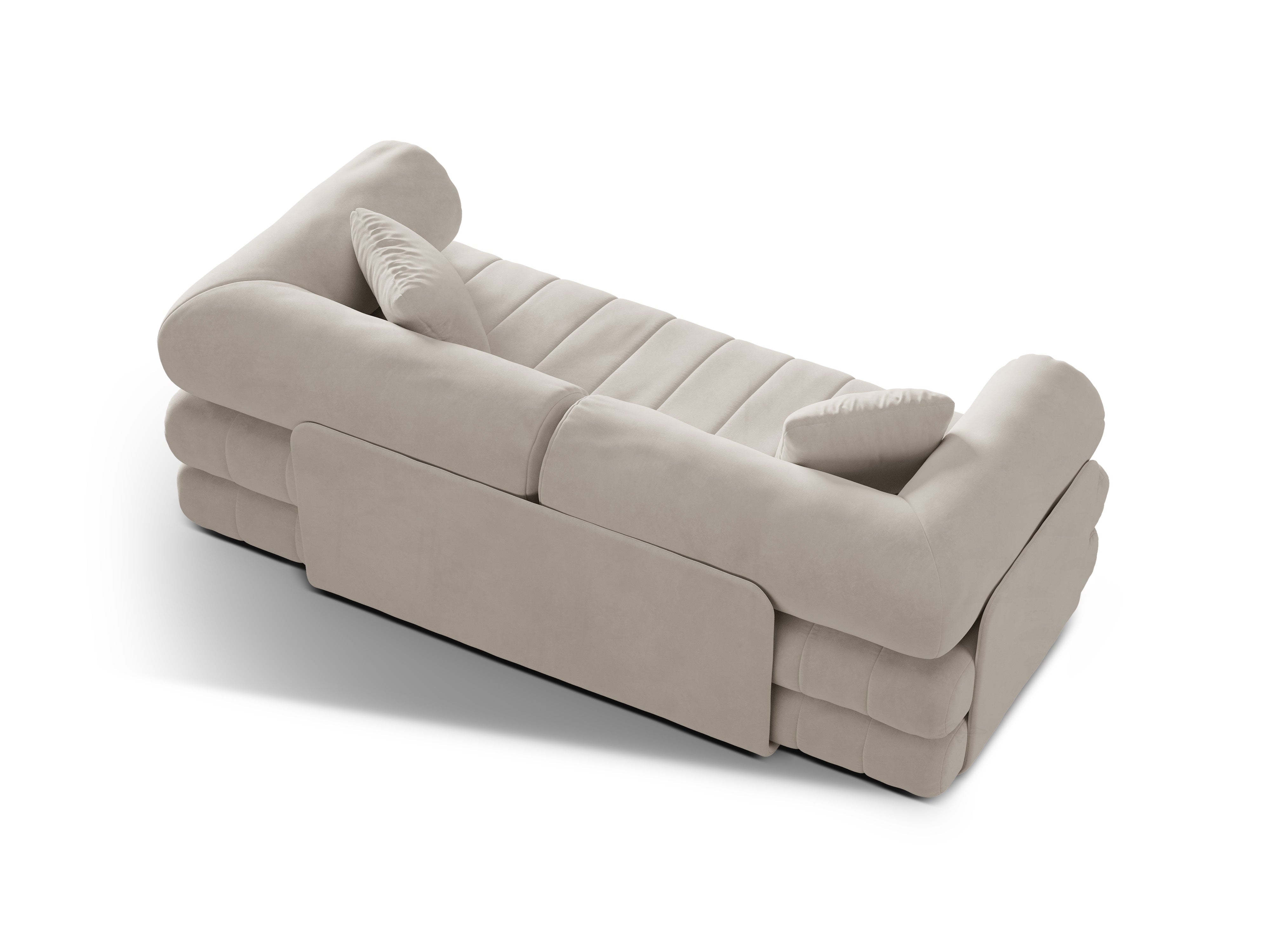 Sofa aus Samt für 3 Personen mit Schlaf-Funktion KEMI beige
