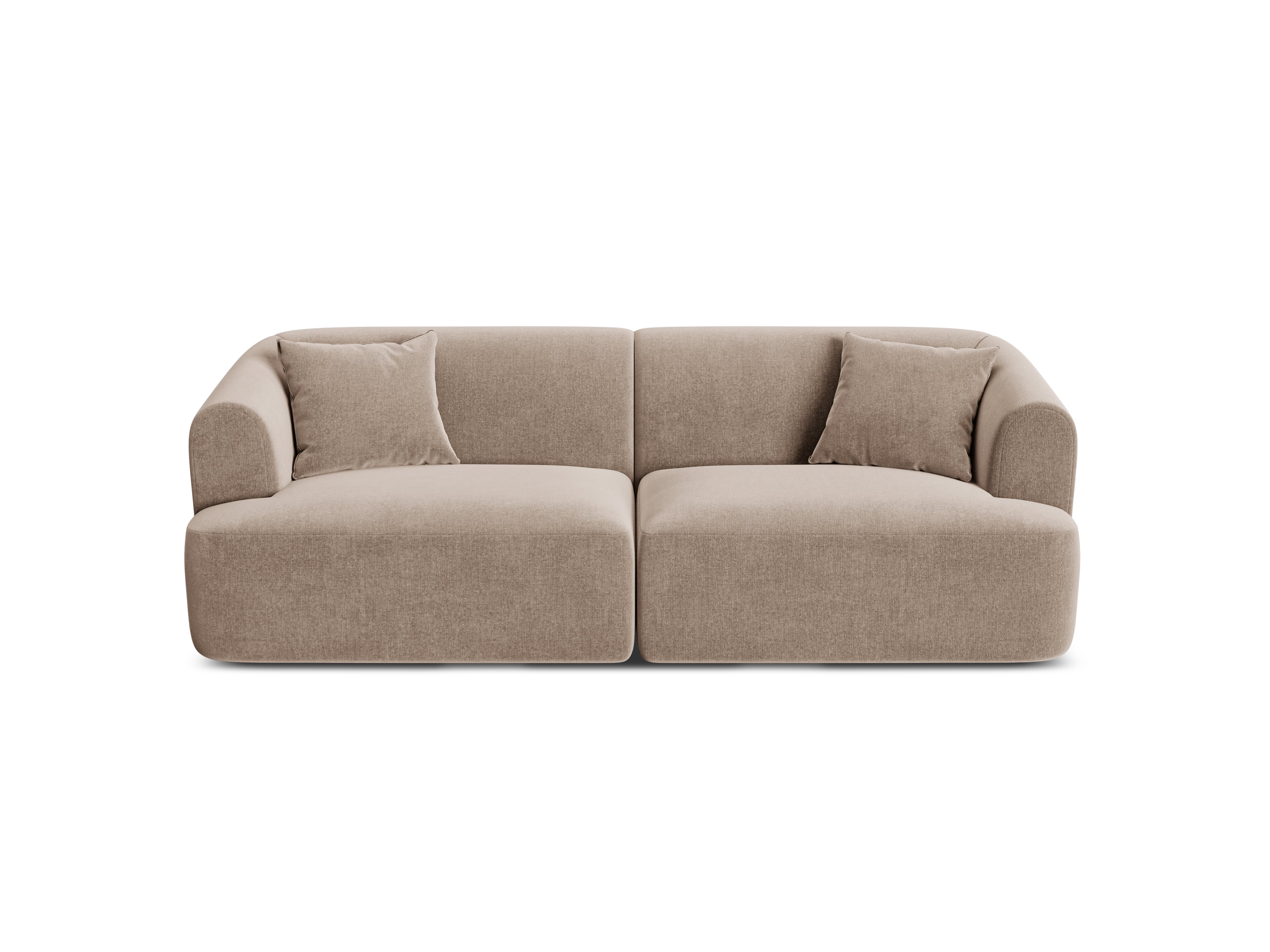 Velvet 3-Seater Sofa CAMPI Dark Beige