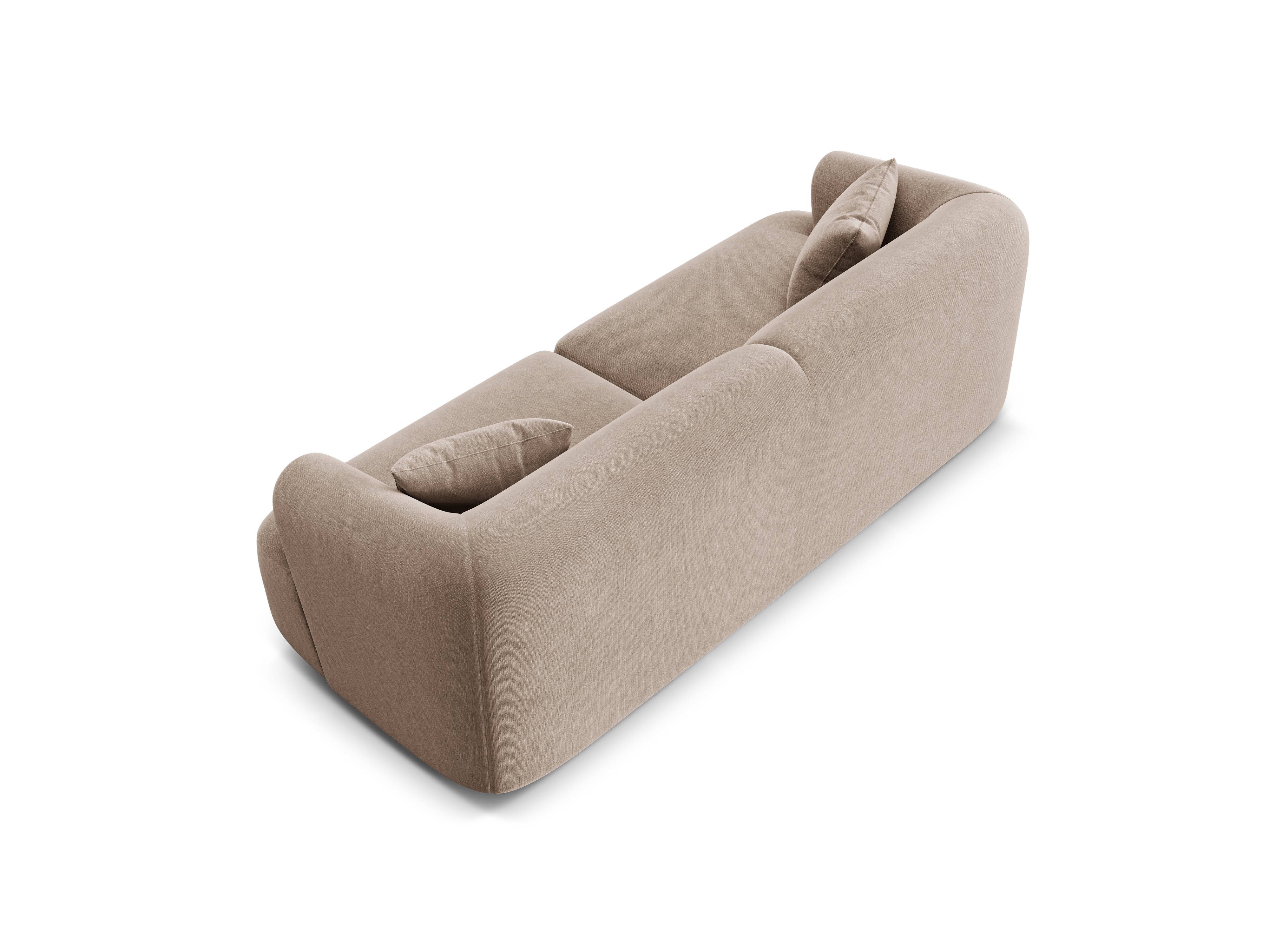 Velvet 3-Seater Sofa CAMPI Dark Beige