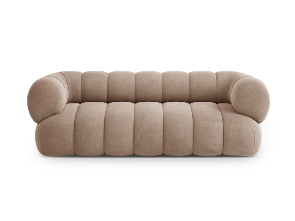 Sofa 3-sitzig aus Samt KOGE dunkelbeige