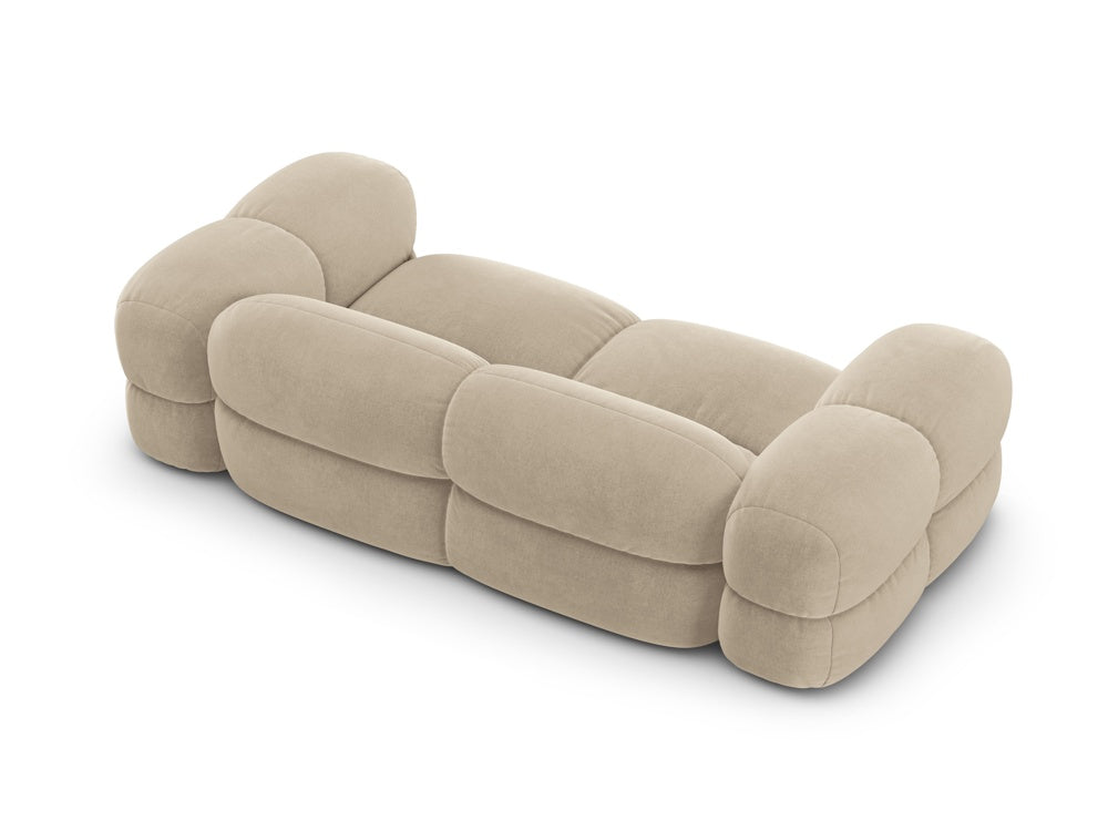 3-seater velvet sofa LORETTO beige
