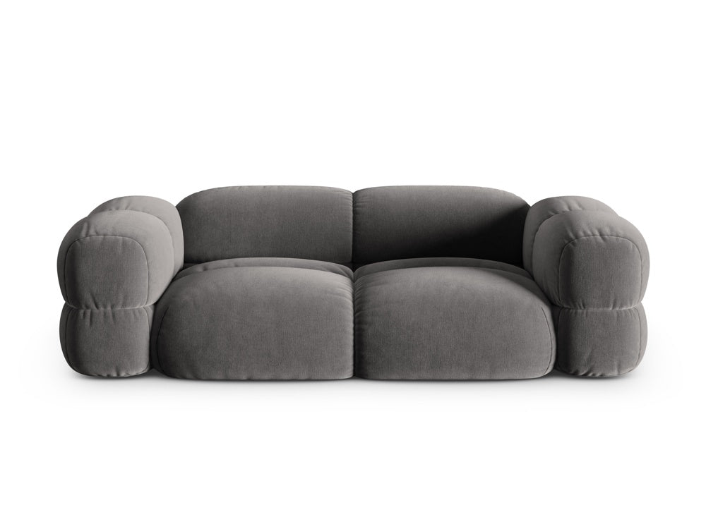 Sofa 3-sitzig aus Samt LORETTO grau