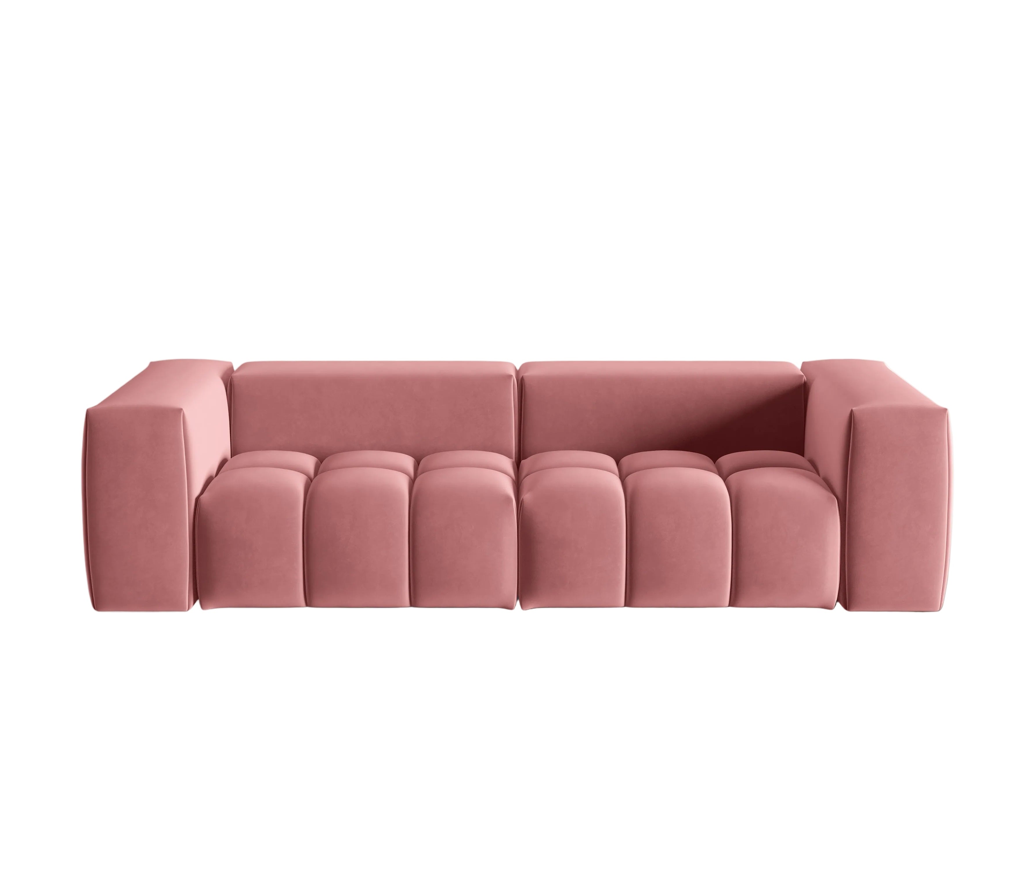 Sofa aksamitna 3-osobowa VERONA różowy flamingo