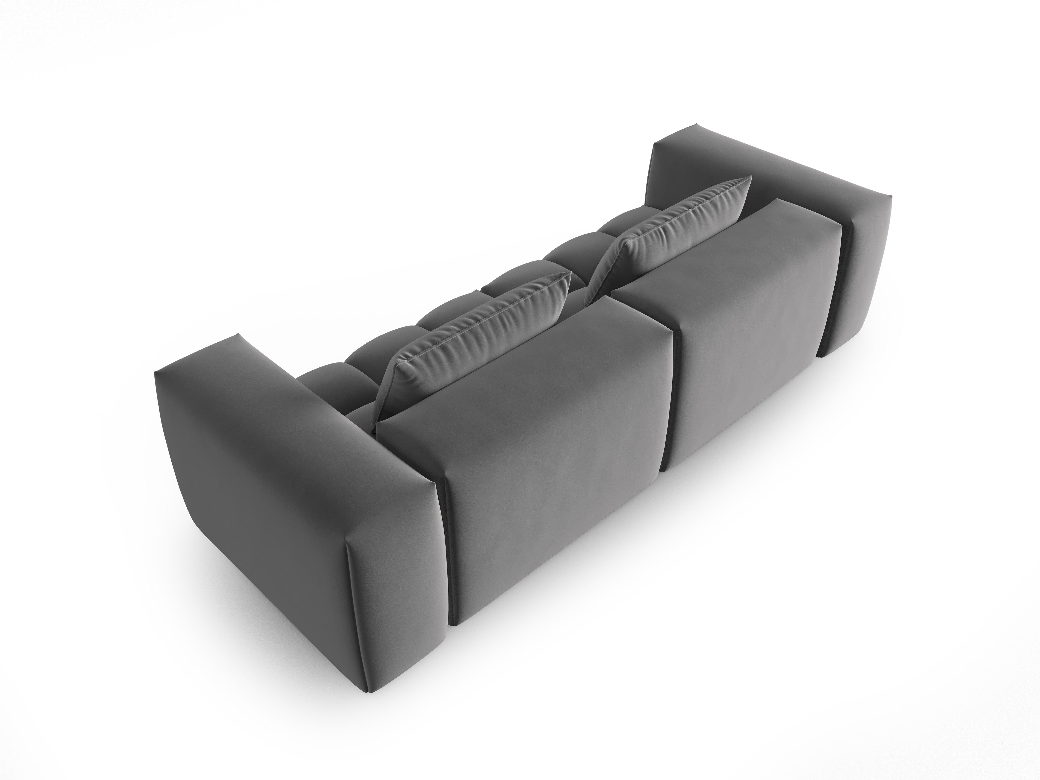 Gray Velvet 3-Seater Sofa VERONA