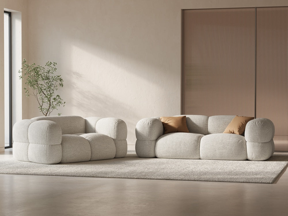 LORETTO Light Beige 3-Seater Sofa