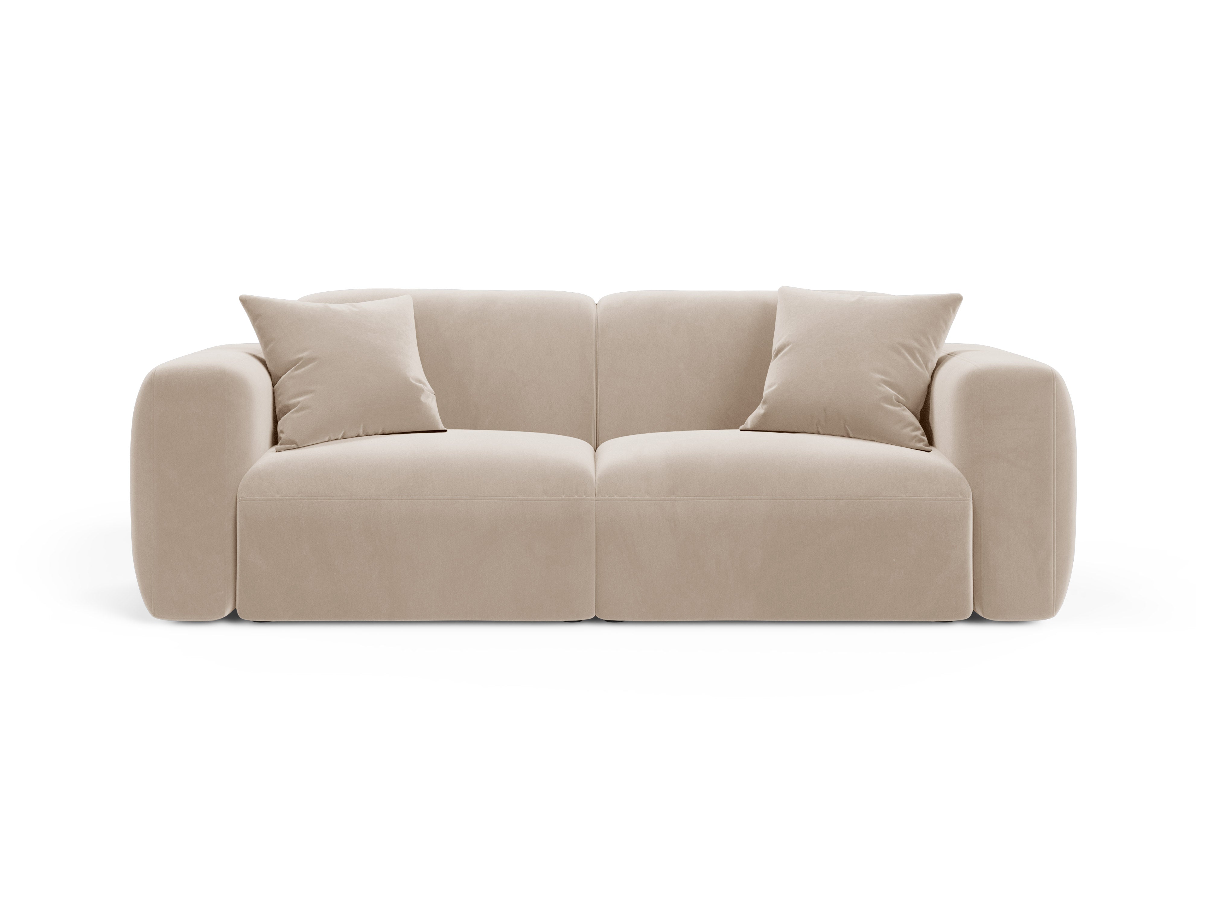 STRINO beige velvet 3-seater sofa