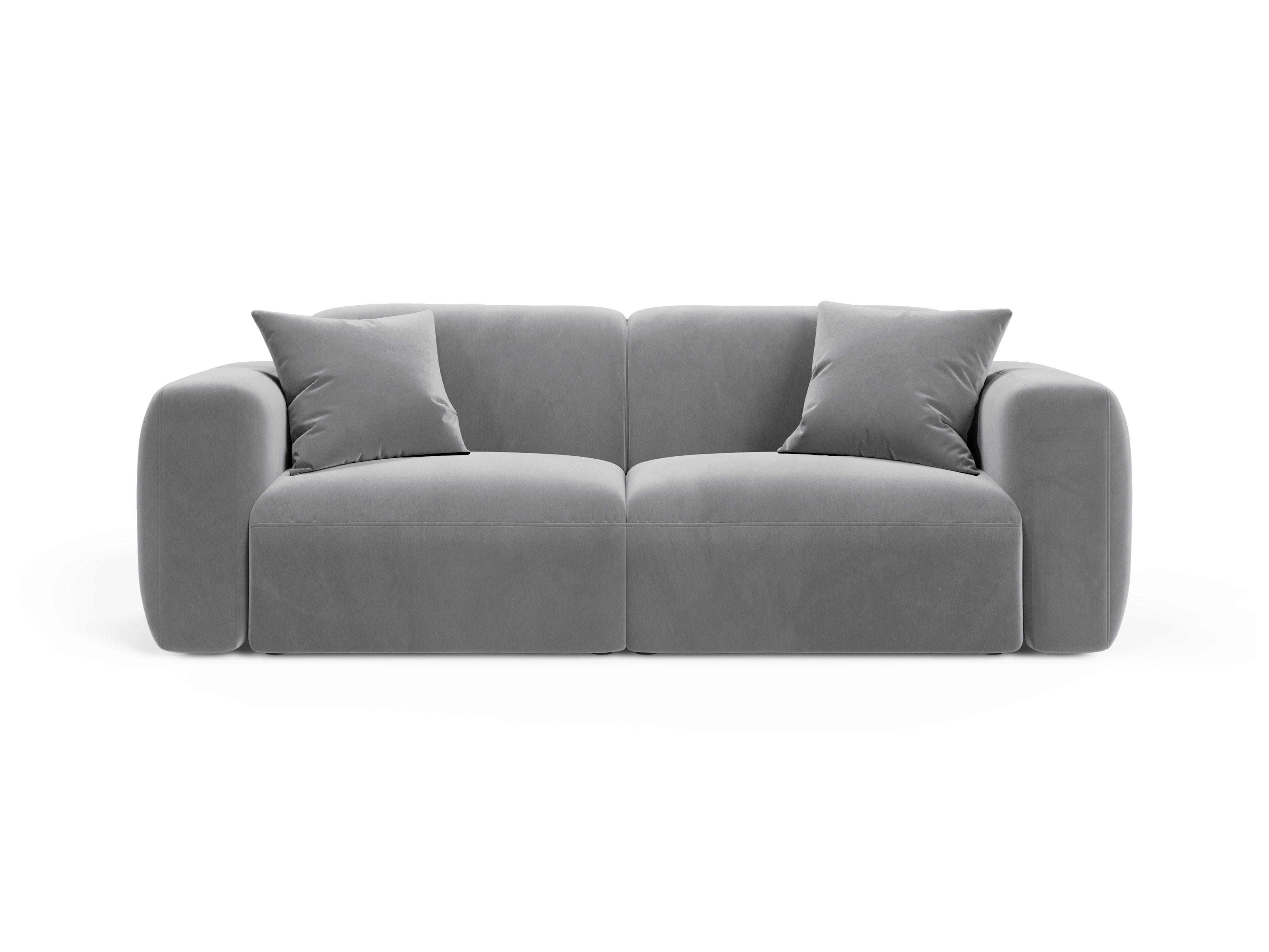 Sofa aus Samt 3-sitzig STRINO grau