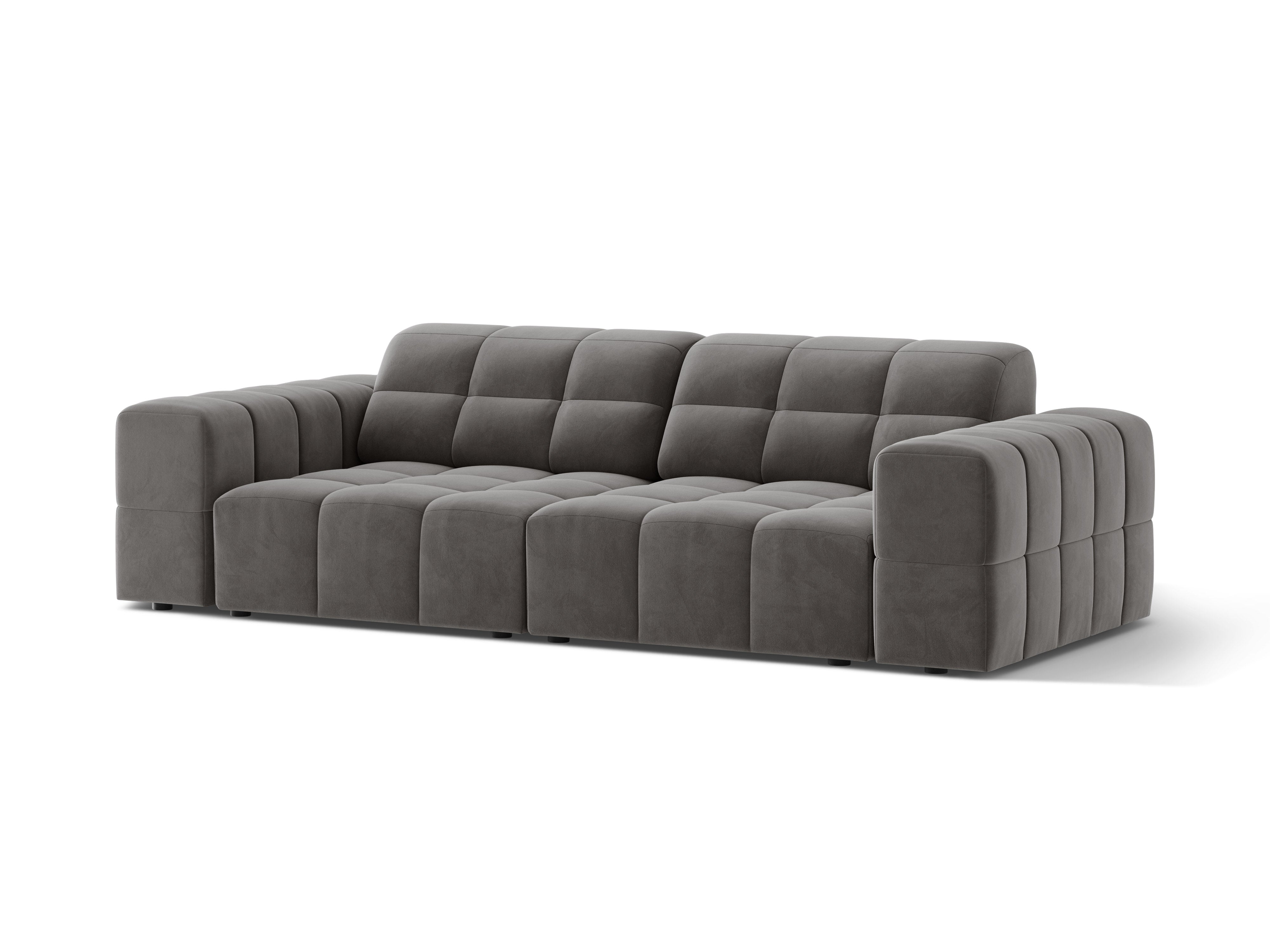 3-Sitzer-Samtsofa grau Chicago