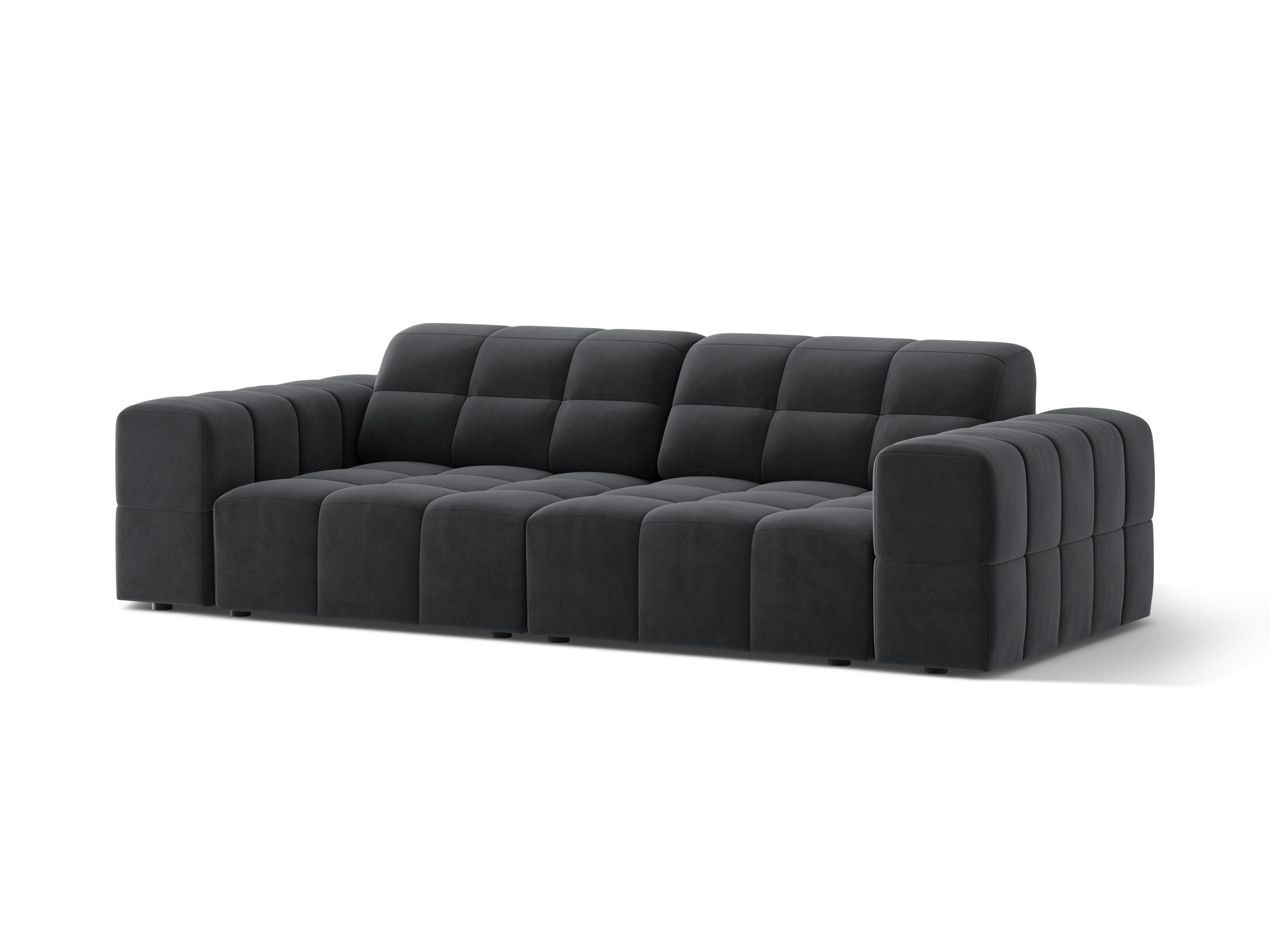 3-Sitzer-Samtsofa Chicago Dunkelgrau
