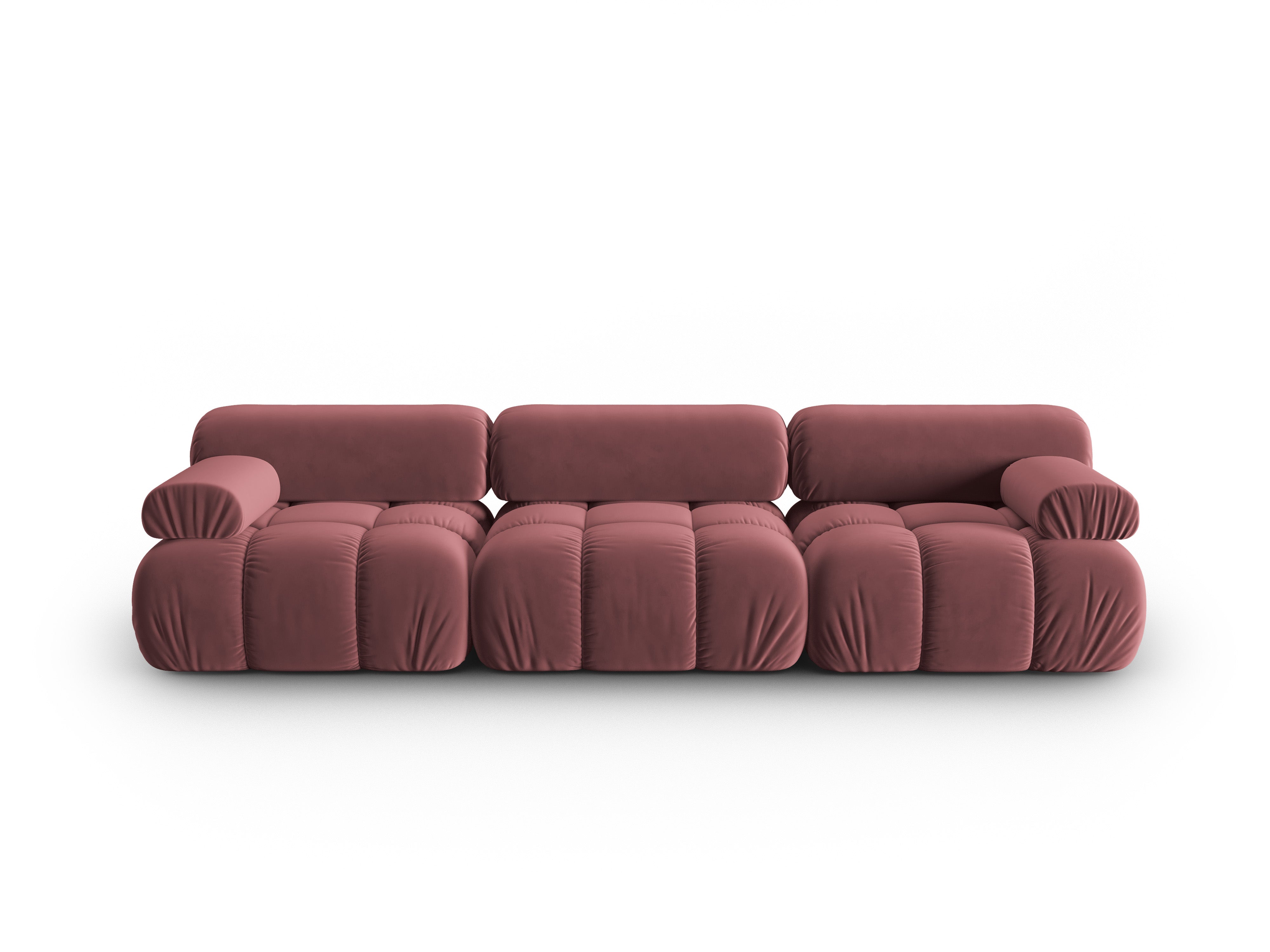 Sofa aus Samt 3-sitzig CORTINA rosa