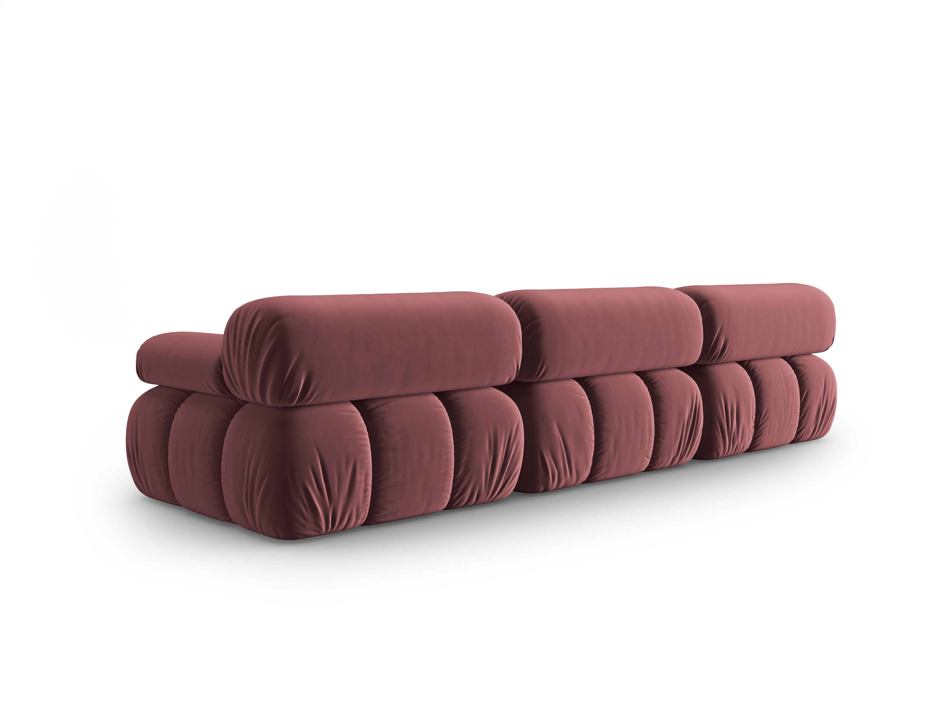 Sofa aus Samt 3-sitzig CORTINA rosa