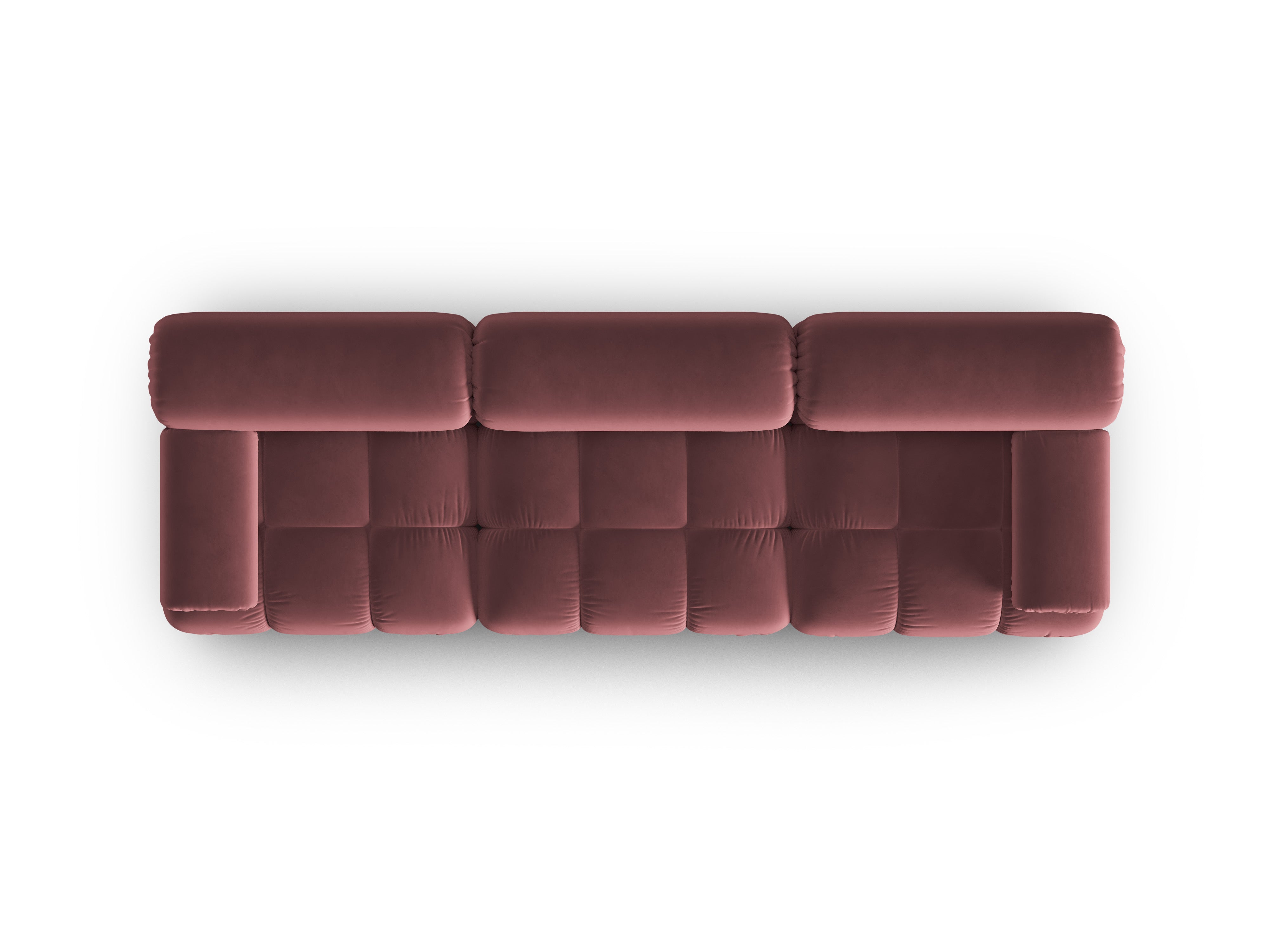 Sofa aus Samt 3-sitzig CORTINA rosa
