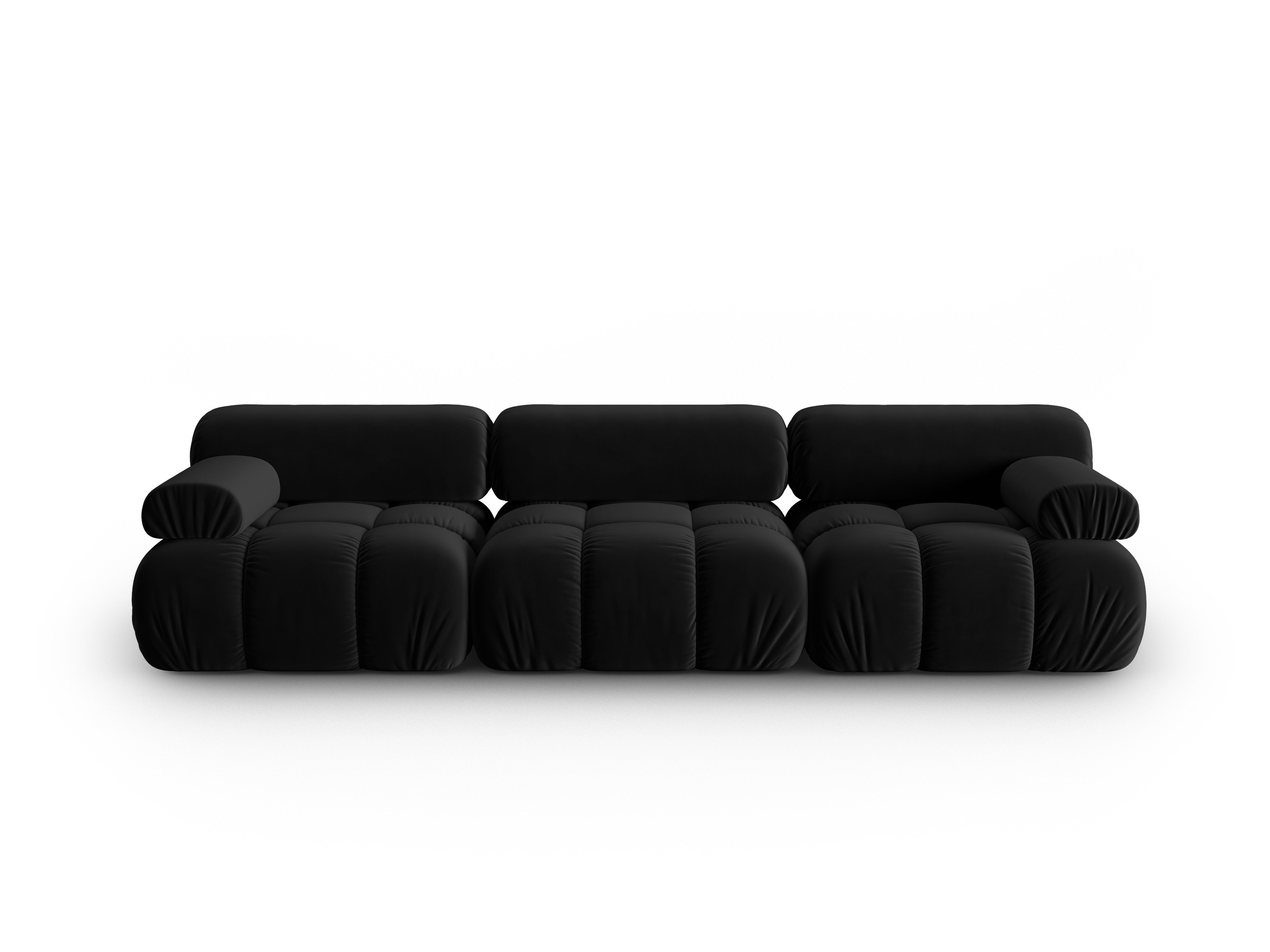 Sofa aus Samt 3-sitzig CORTINA schwarz