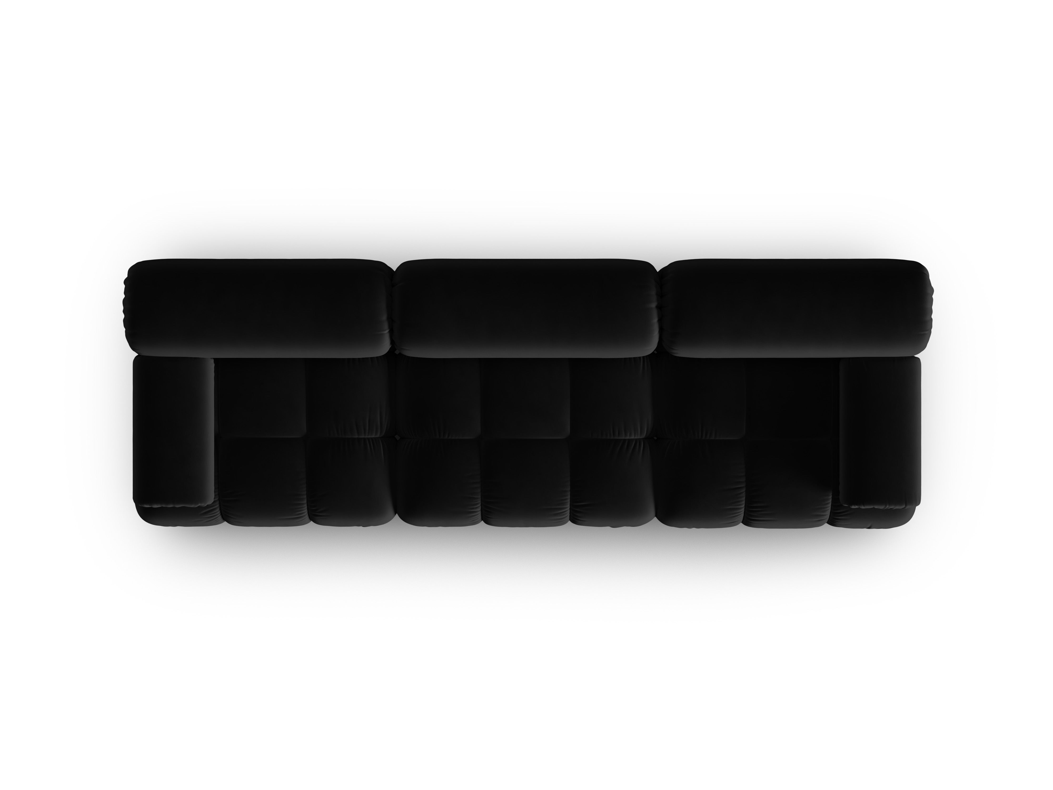 Sofa aus Samt 3-sitzig CORTINA schwarz