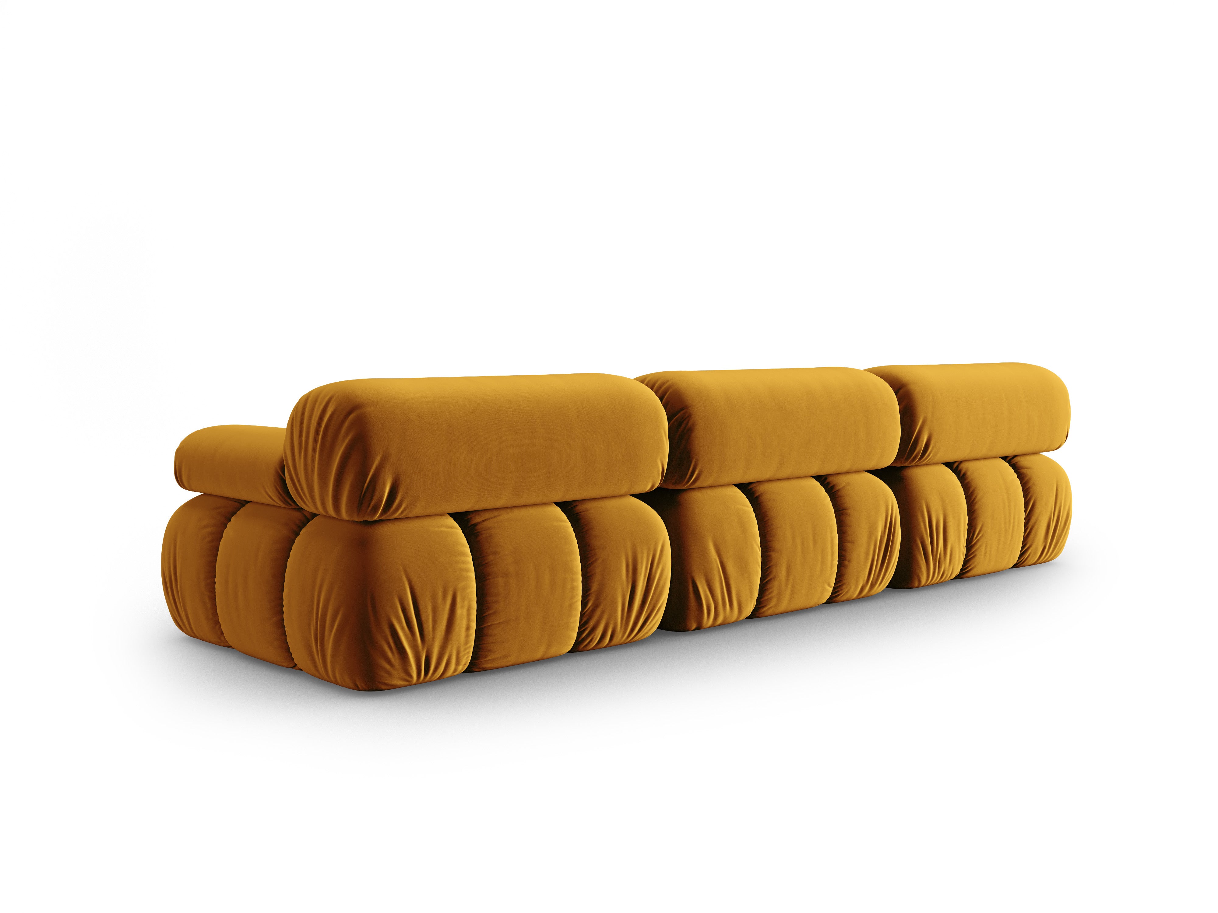 Sofa aus Samt 3-sitzig CORTINA gelb