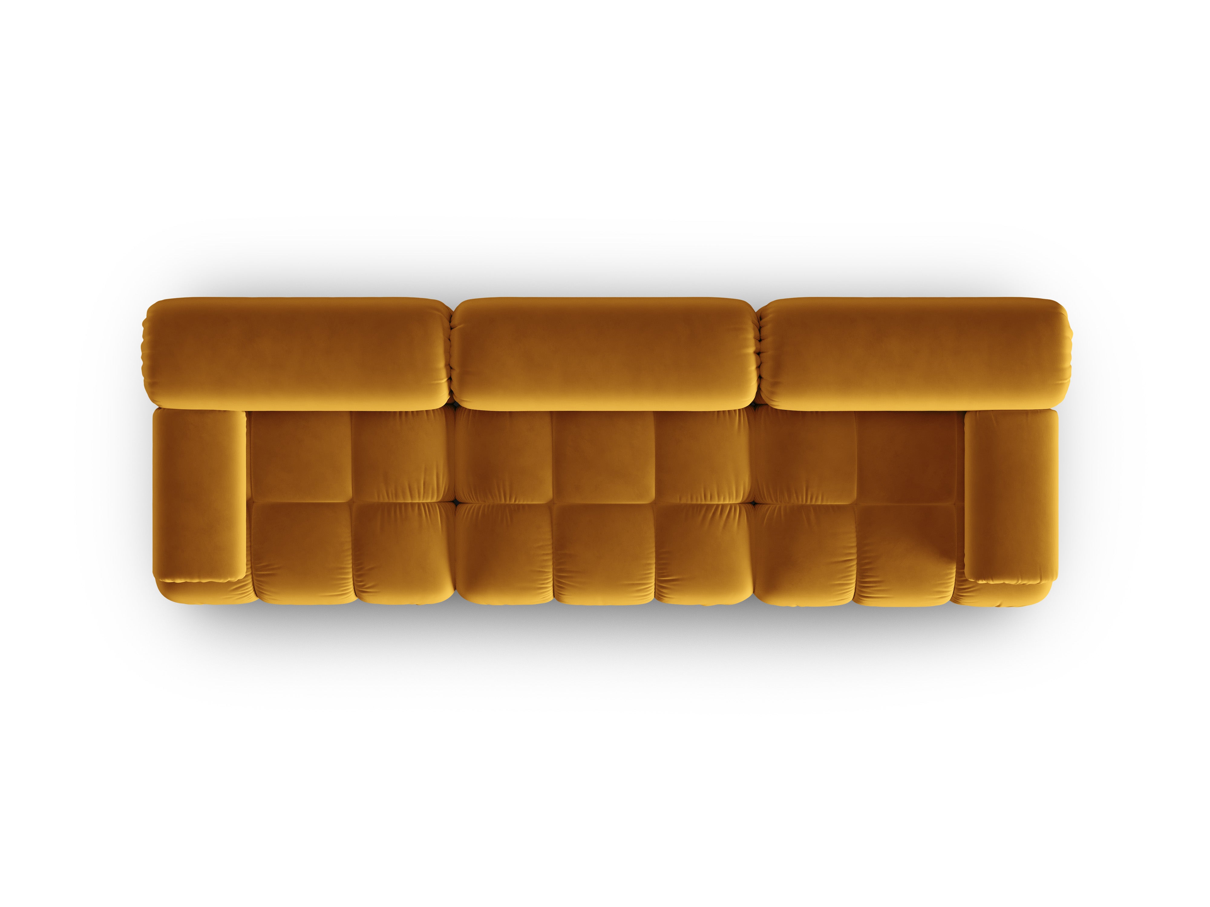 Sofa aus Samt 3-sitzig CORTINA gelb