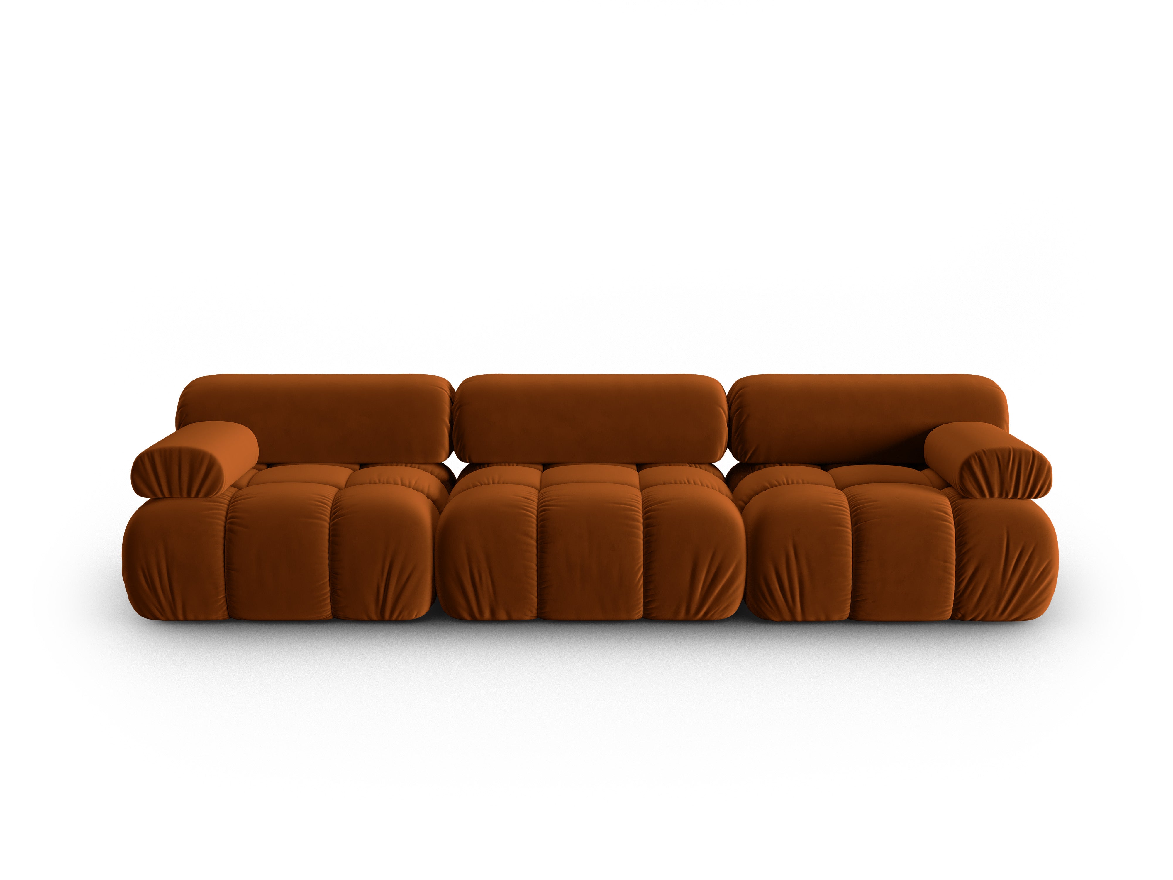 Sofa aus Samt 3-sitzig CORTINA ziegelrot