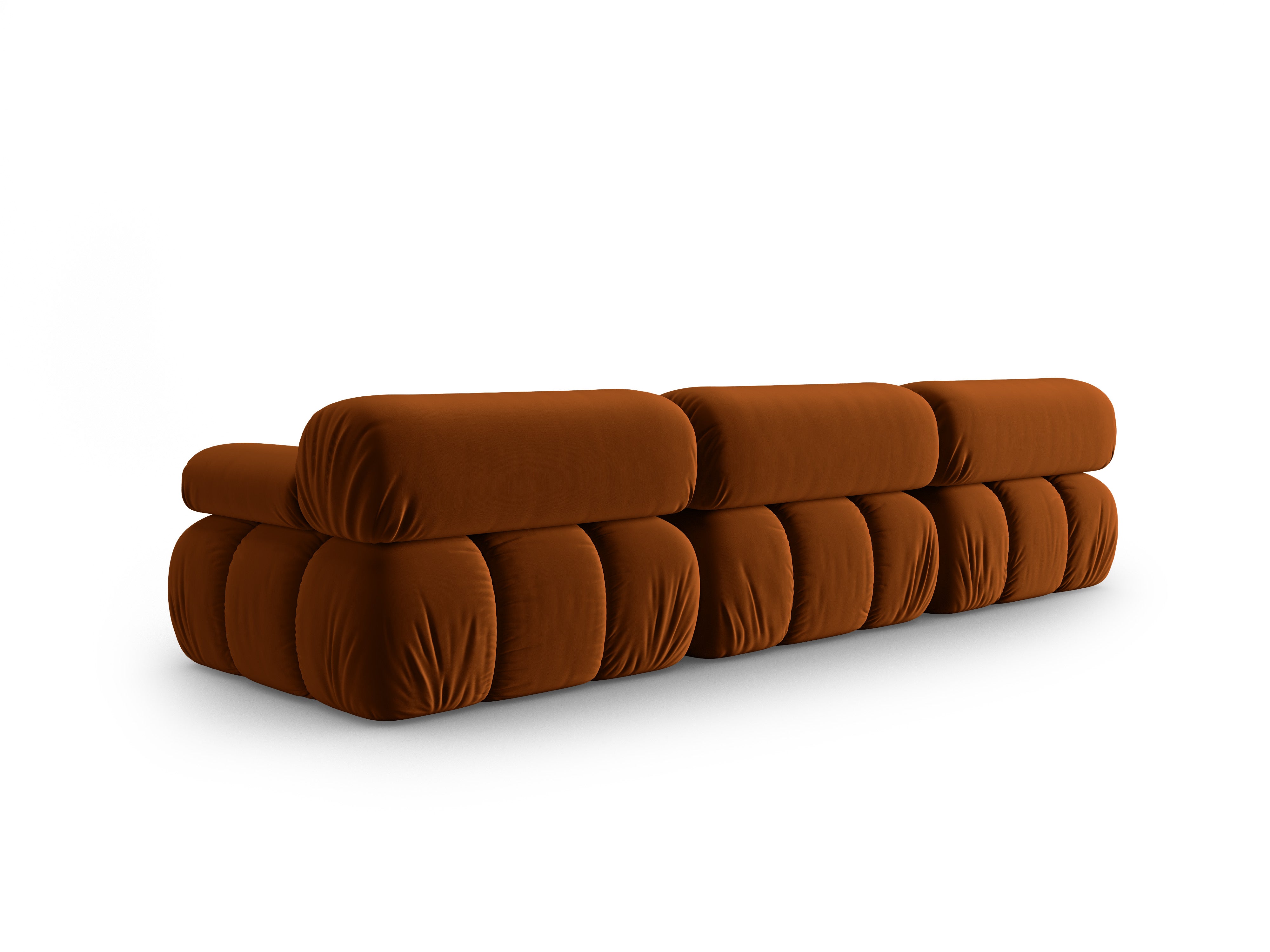 Sofa aus Samt 3-sitzig CORTINA ziegelrot