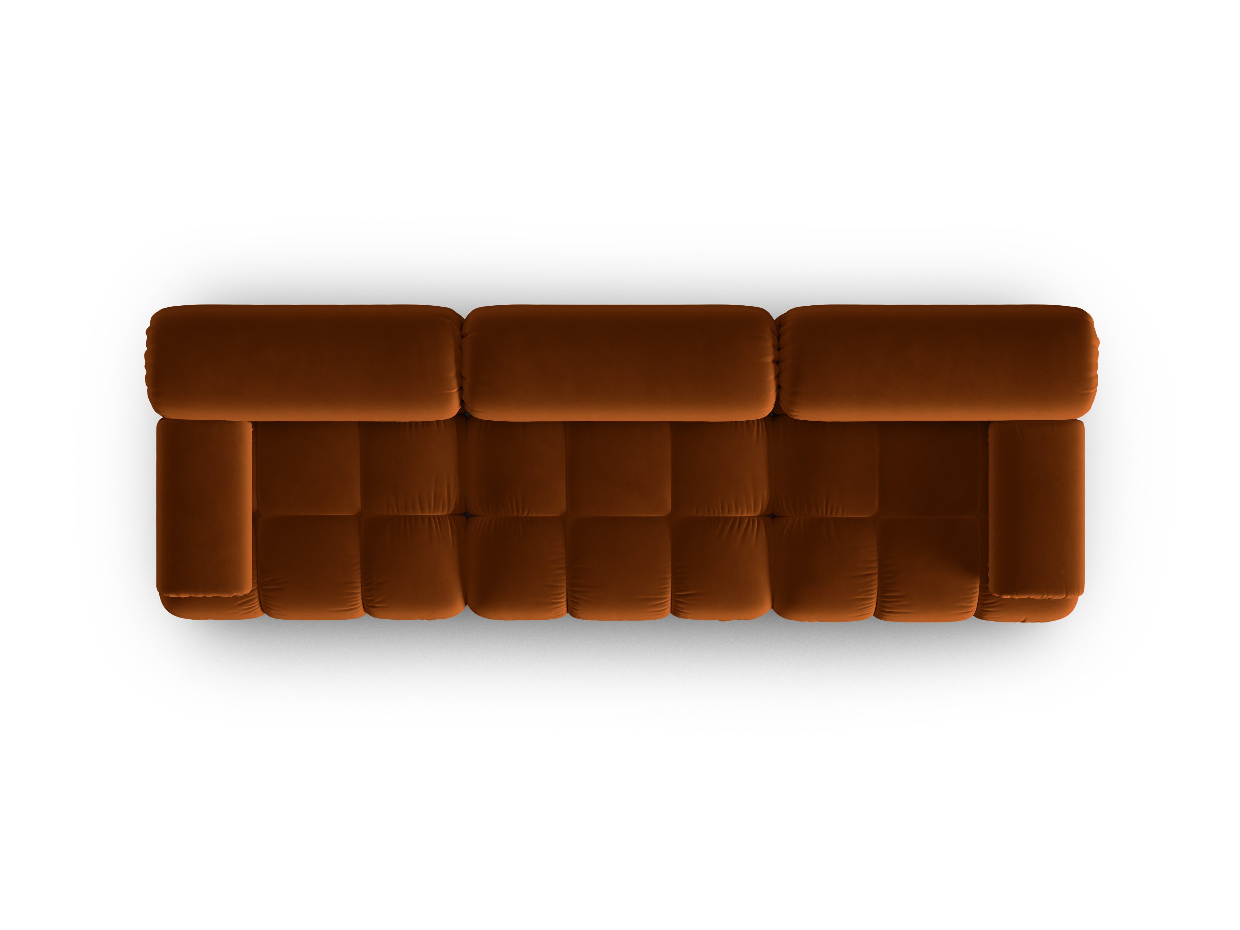 Sofa aus Samt 3-sitzig CORTINA ziegelrot