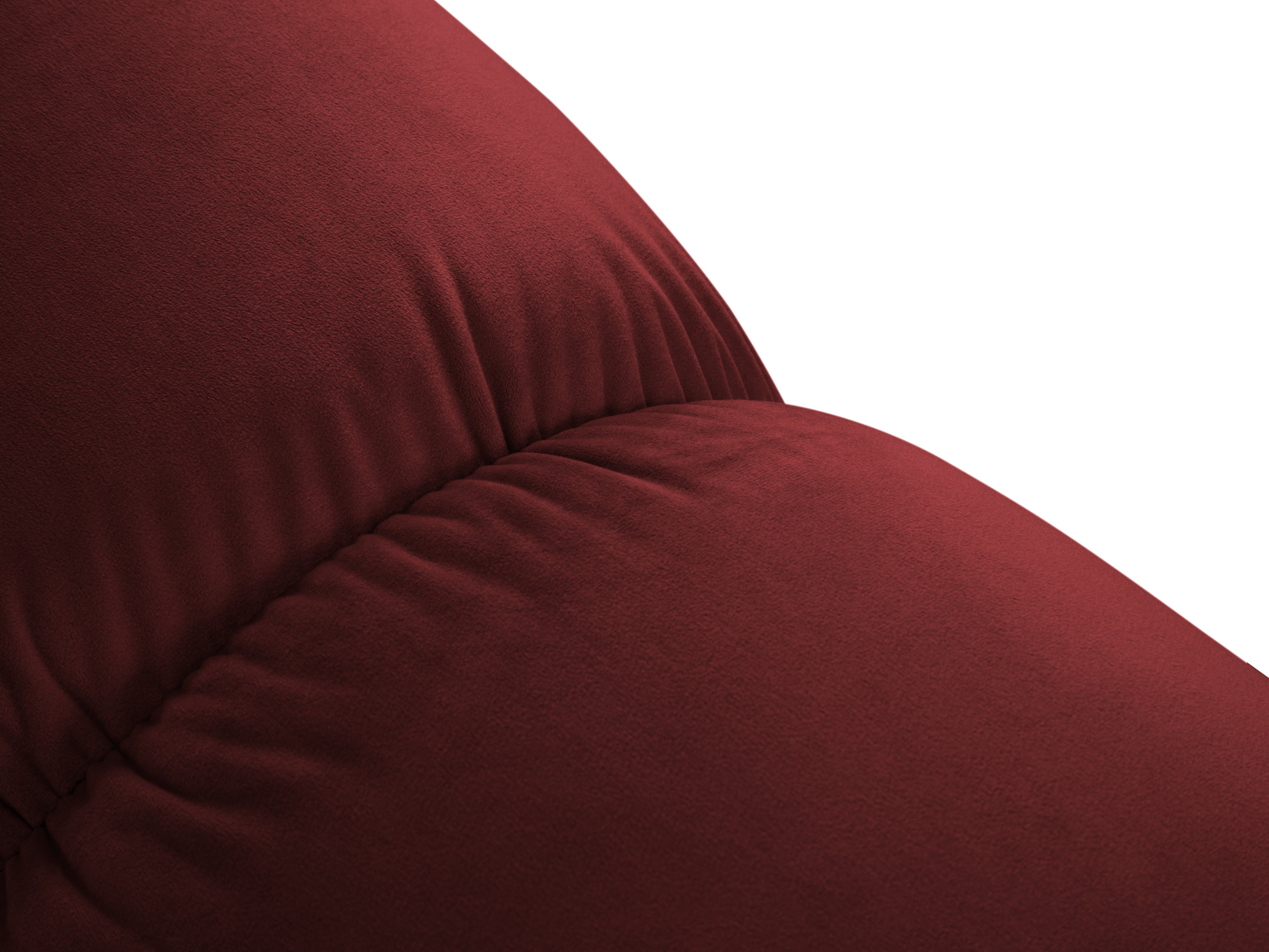 Sofa aus Samt 3-sitzig CORTINA weinrot