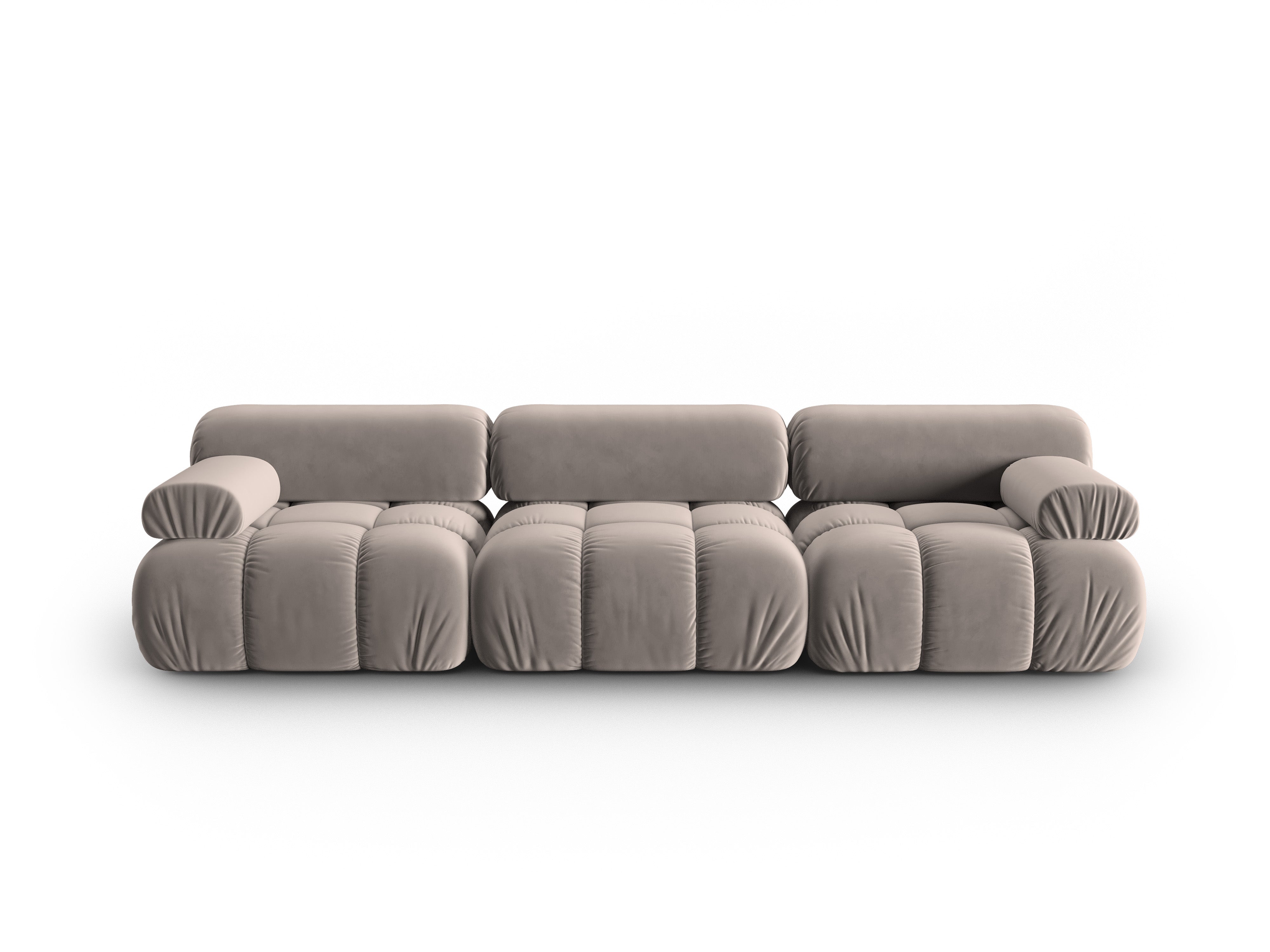 Sofa aus Samt 3-sitzig CORTINA cappuccino