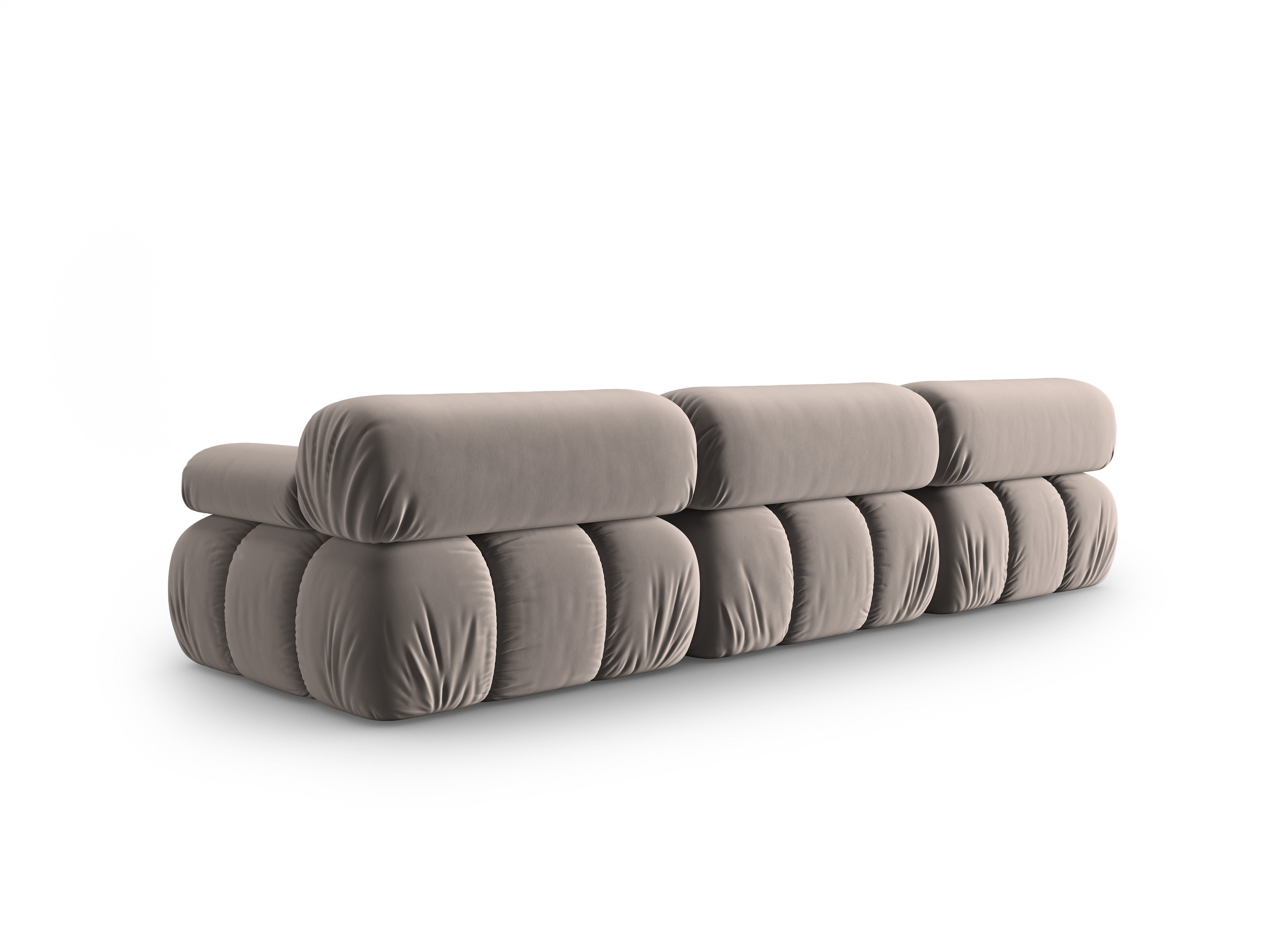 Sofa aus Samt 3-sitzig CORTINA cappuccino