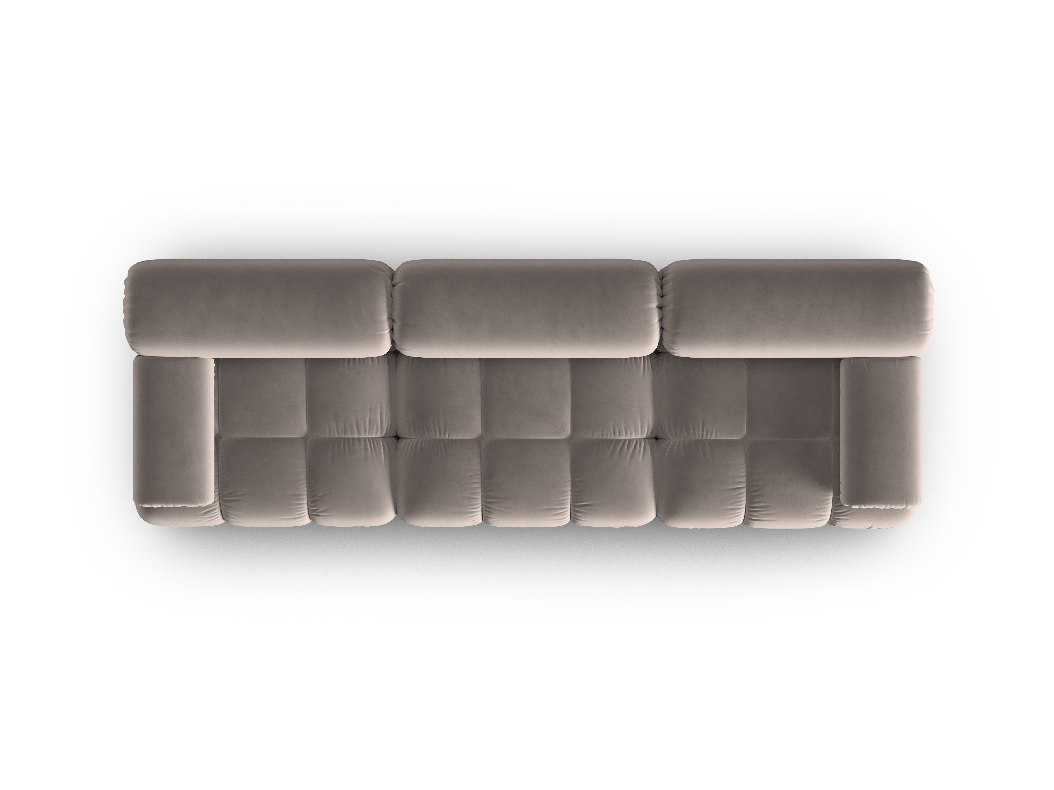 Sofa aus Samt 3-sitzig CORTINA cappuccino