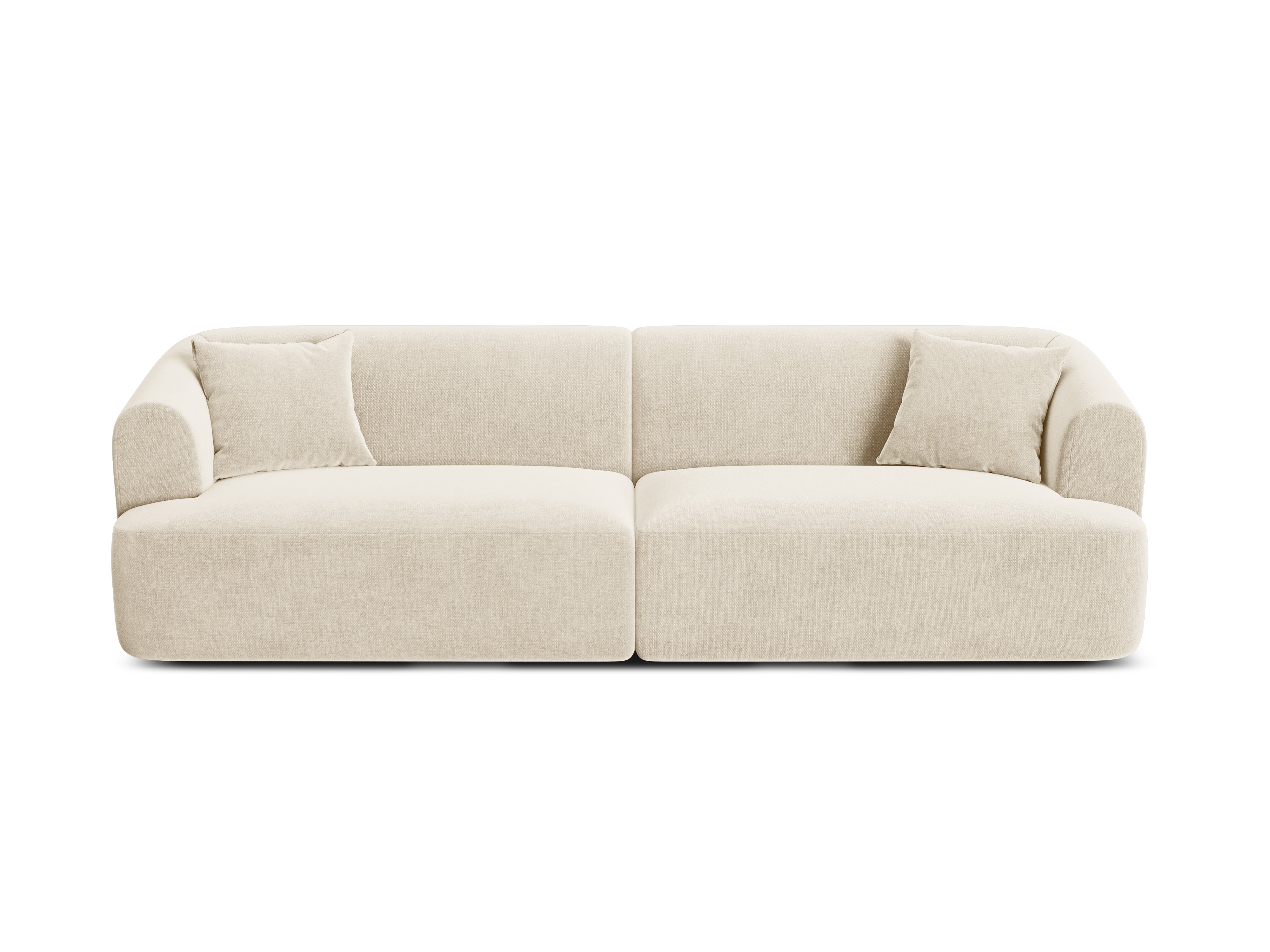Sofa aus Samt für 4 Personen CAMPI hellbeige