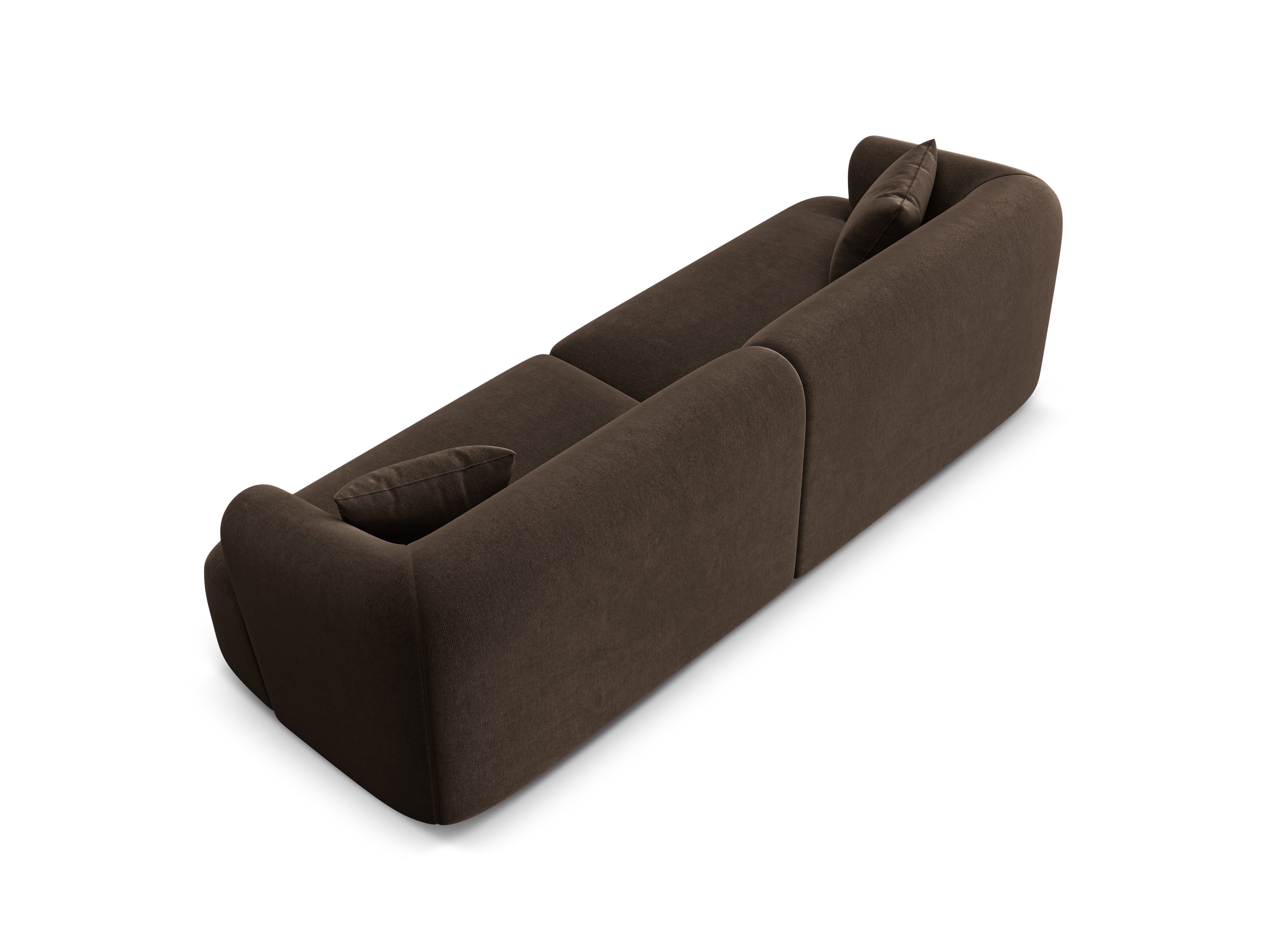 Chocolate 4-Seater Velvet Sofa CAMPI