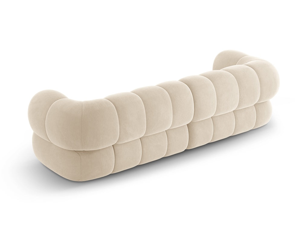 KOGE beige velvet sofa for 4 people