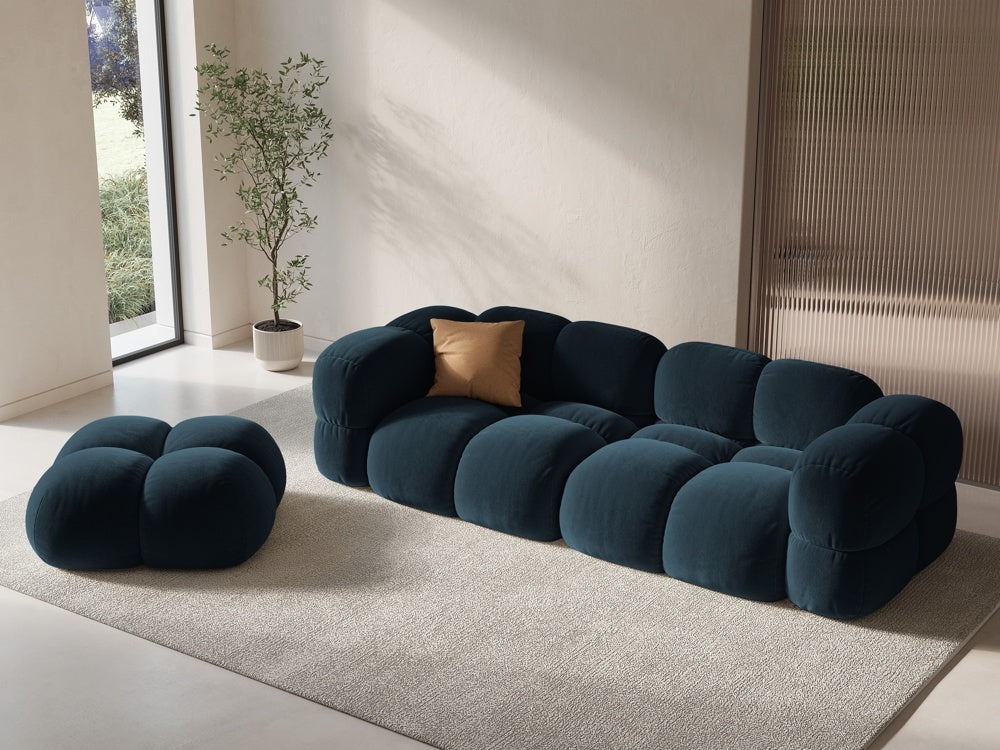 4-seater velvet sofa LORETTO petrol