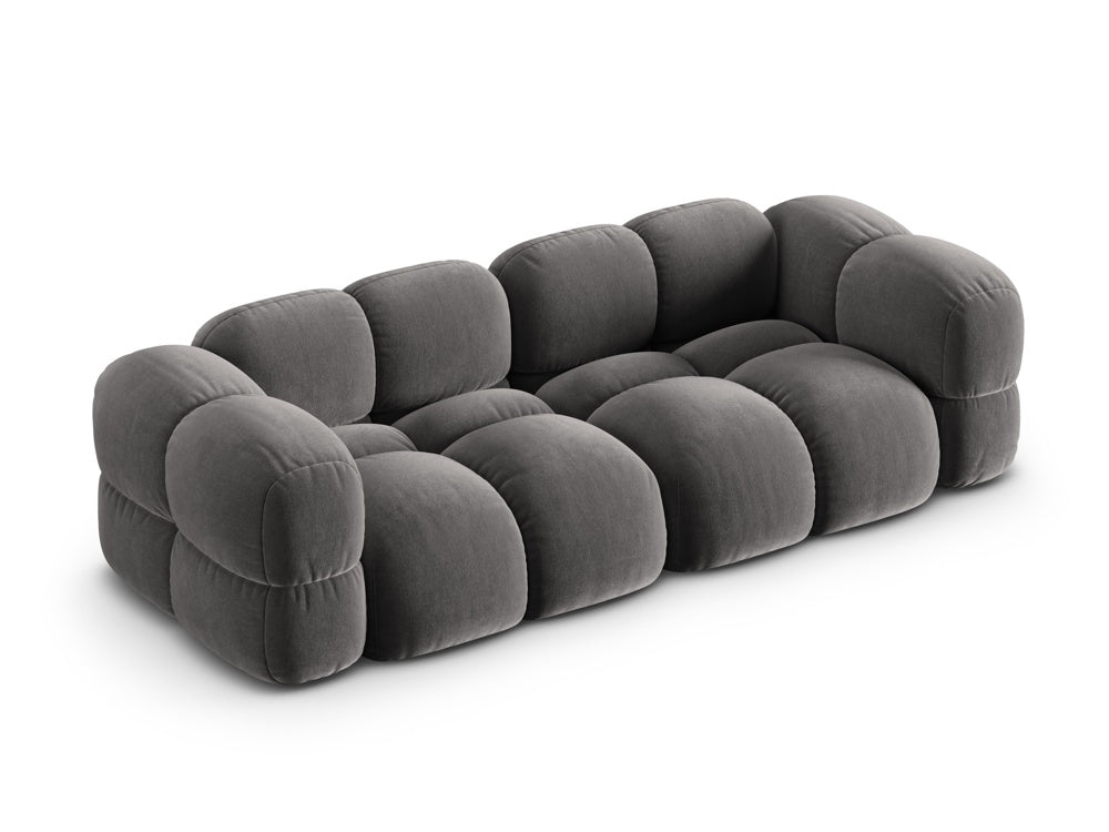 Sofa für 4 Personen aus Samt LORETTO grau