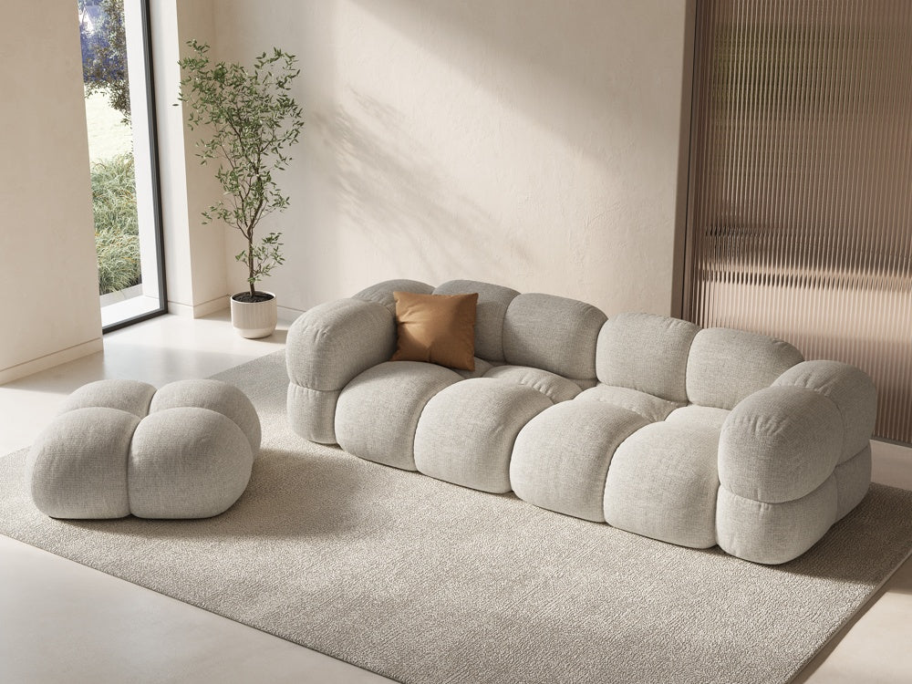 LORETTO light beige 4-seater sofa
