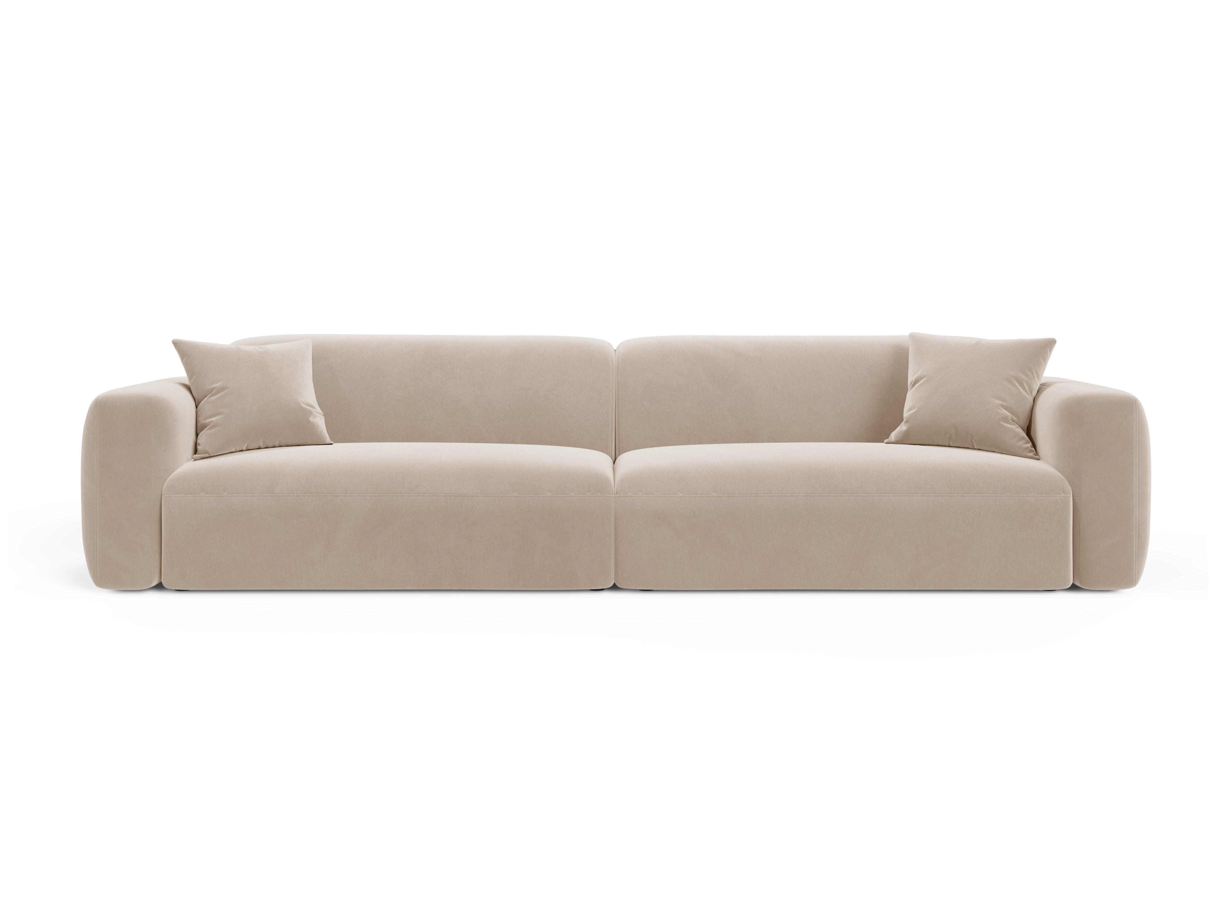 Velvet sofa for 4 people STRINO beige