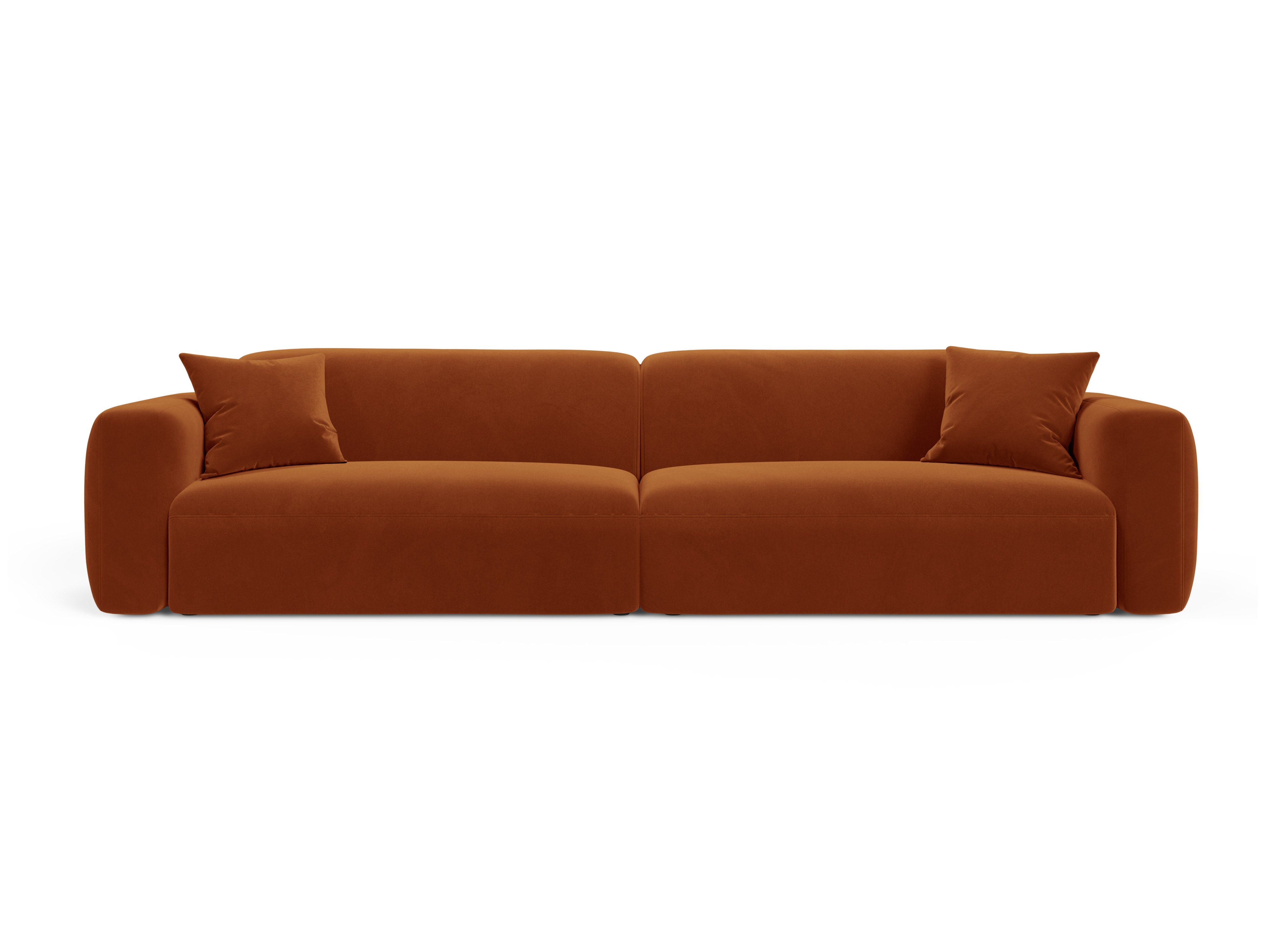 Velvet sofa for 4 people STRINO terracotta