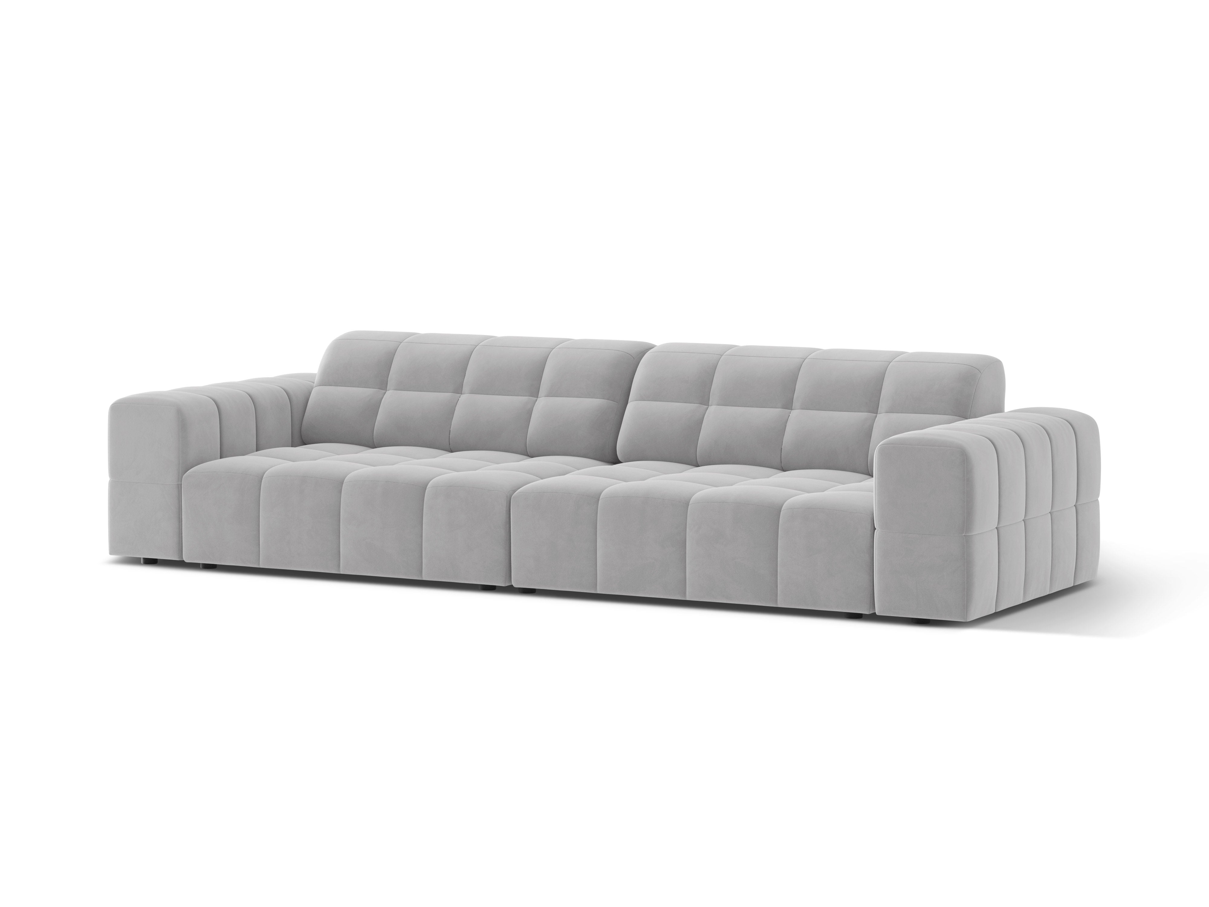 Sofa aksamitna 4-osobowa CHICAGO jasnoszary