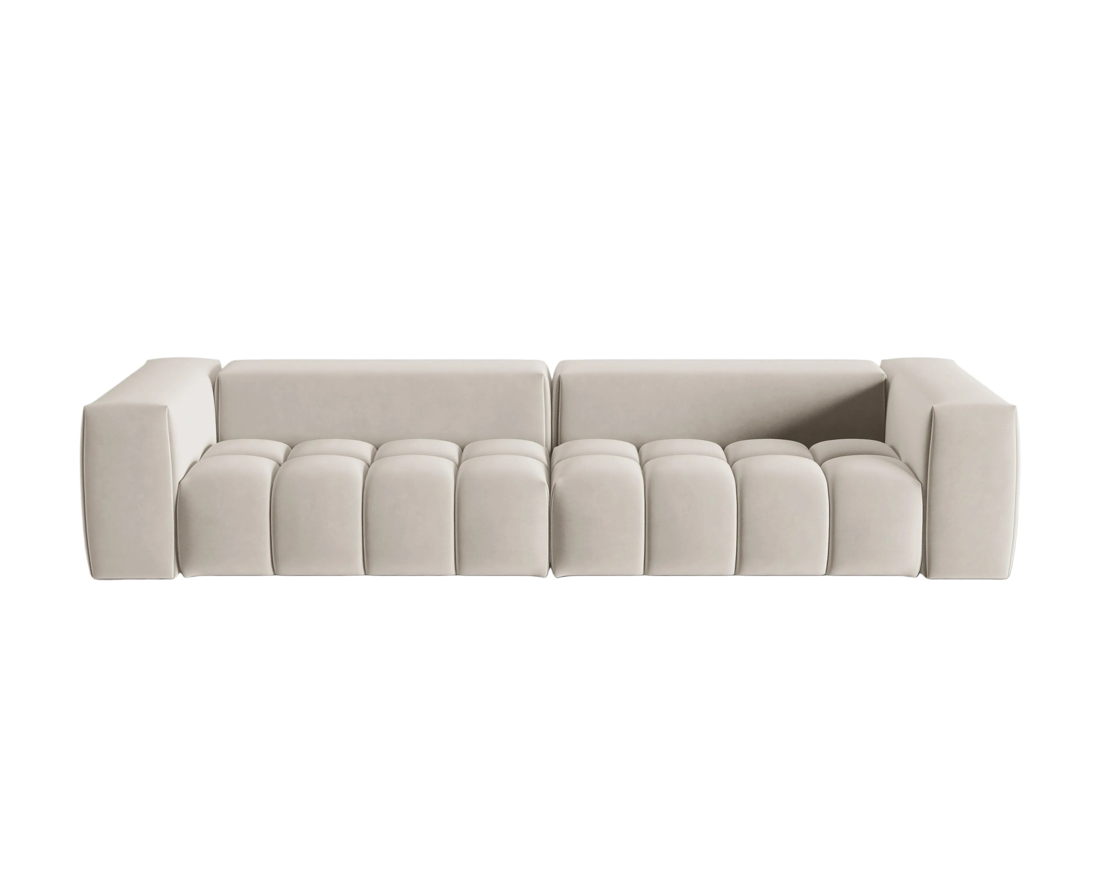 Ecru Velvet Sofa for 5 People VERONA [ewelina]
