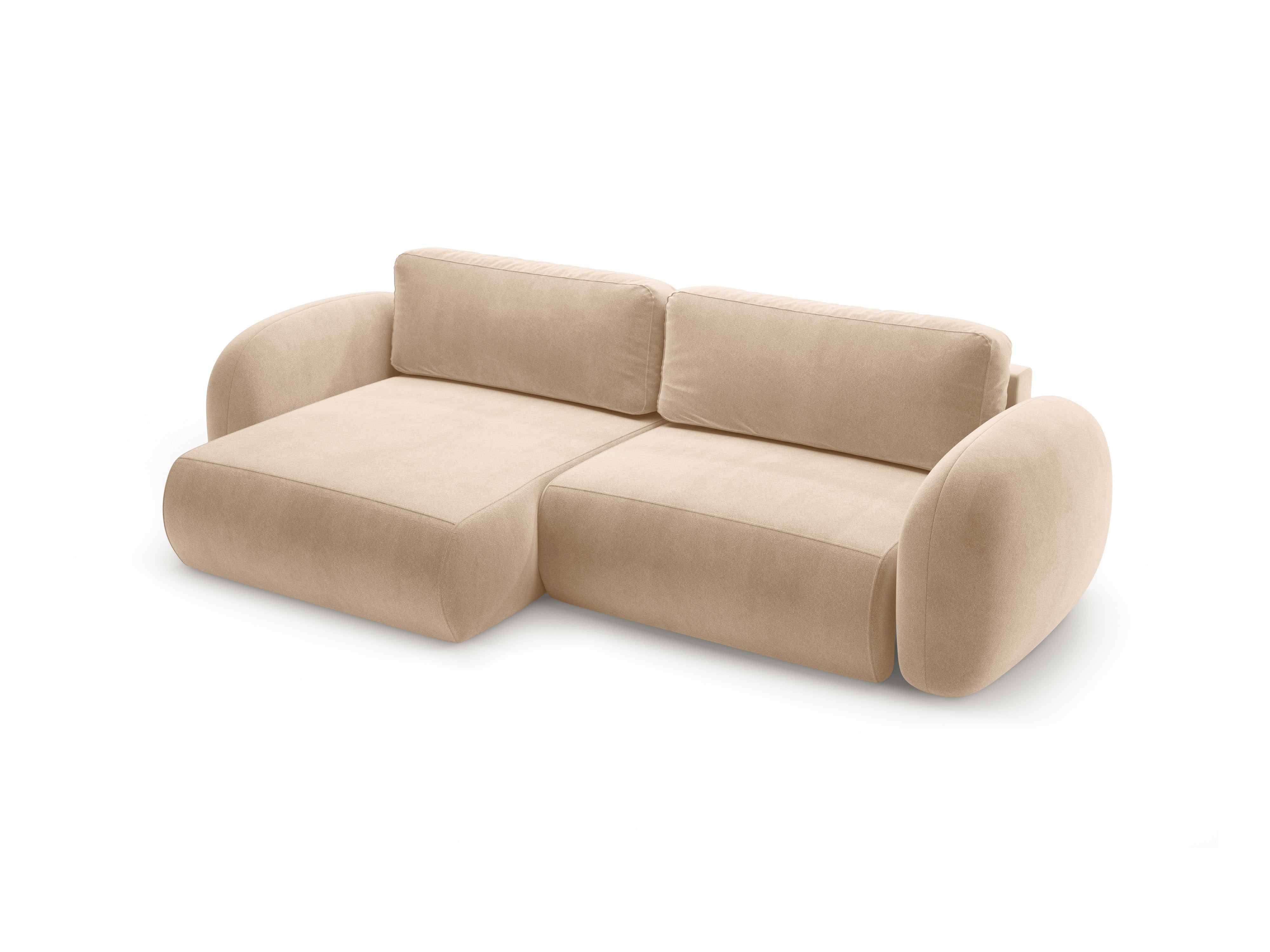 Universeller Samt-Ecksofa mit Schlaf-Funktion für 4 Personen TONALE beige