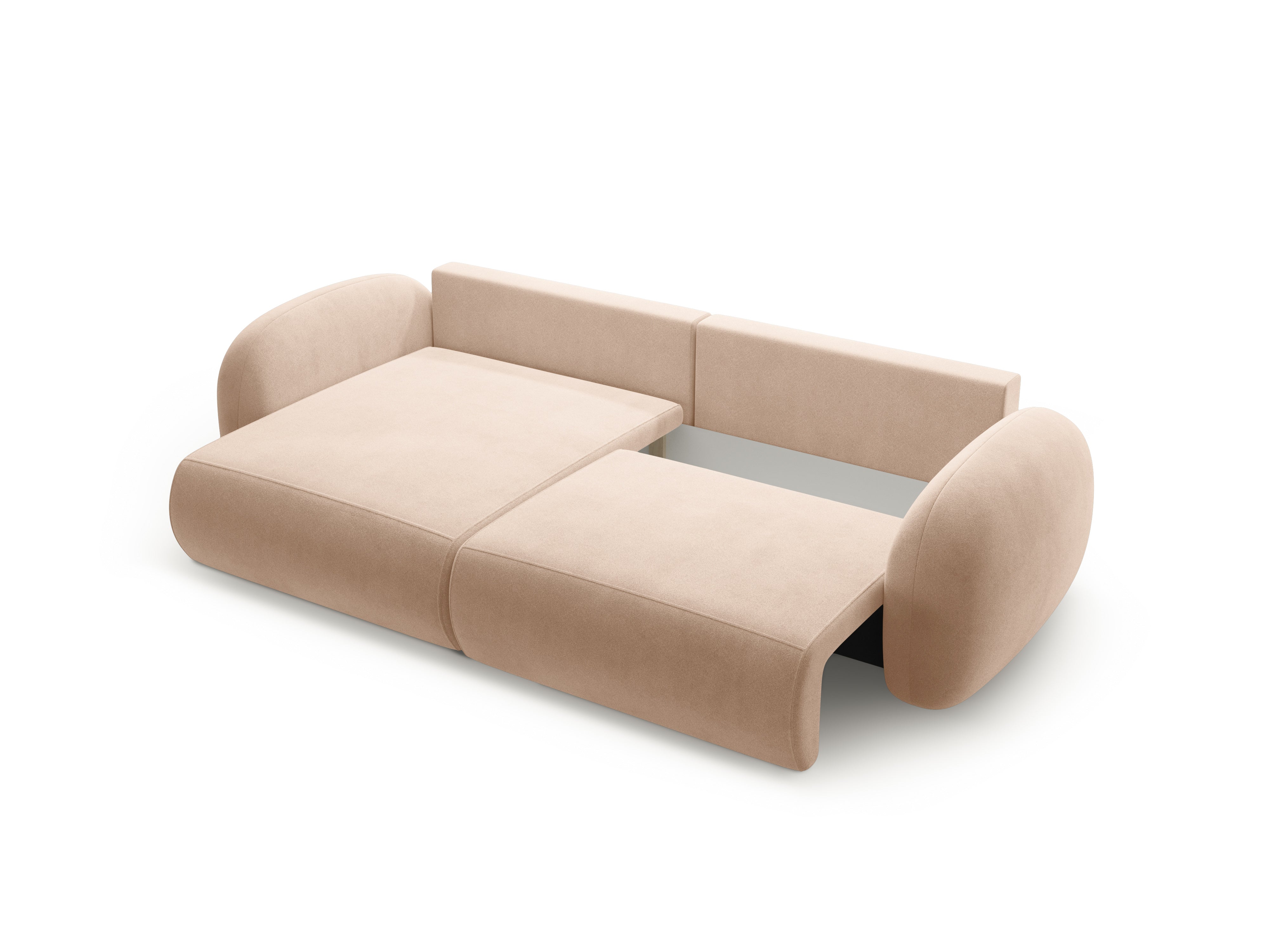 Universeller Samt-Ecksofa mit Schlaf-Funktion für 4 Personen TONALE beige