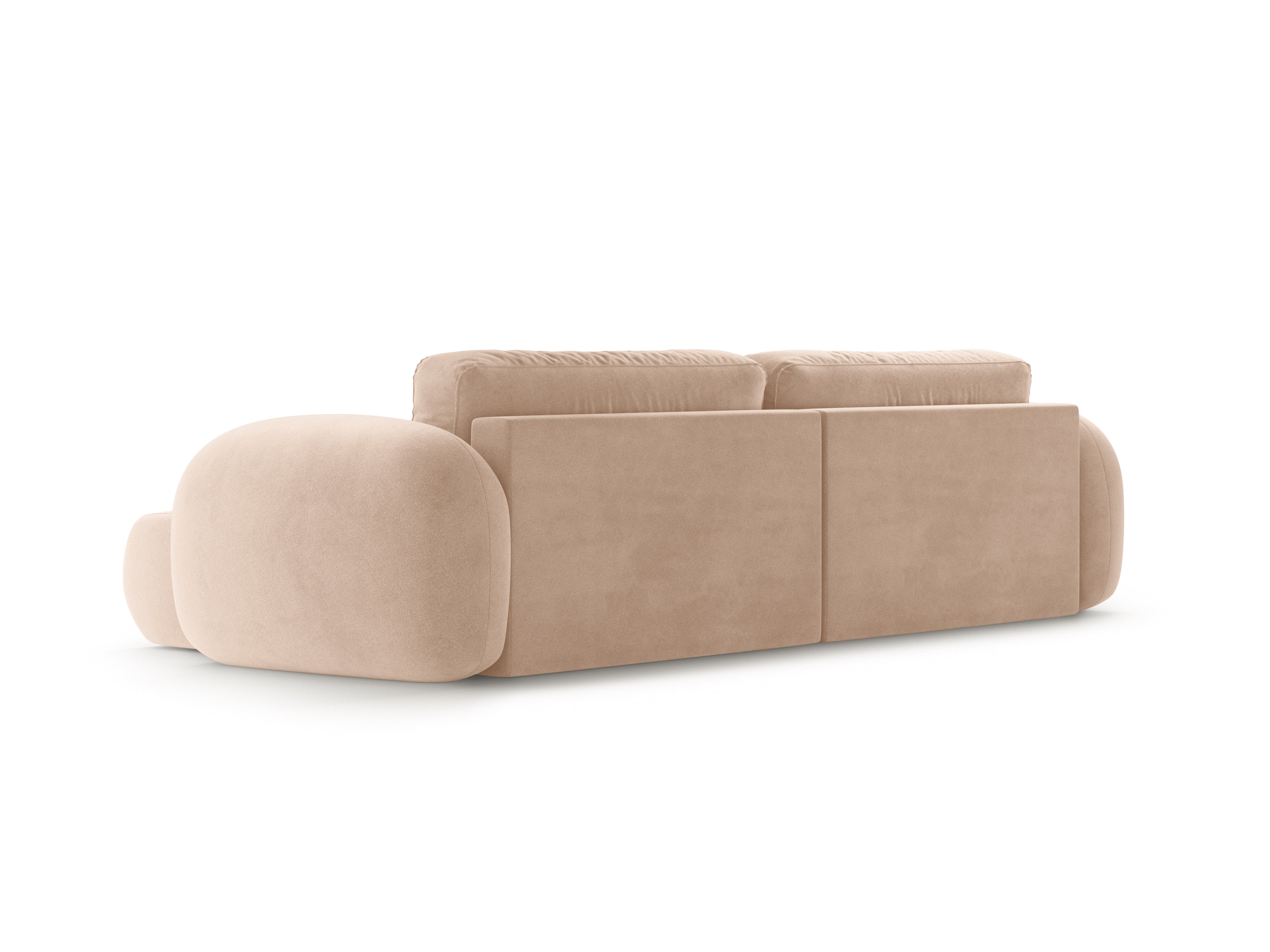 Universeller Samt-Ecksofa mit Schlaf-Funktion für 4 Personen TONALE beige