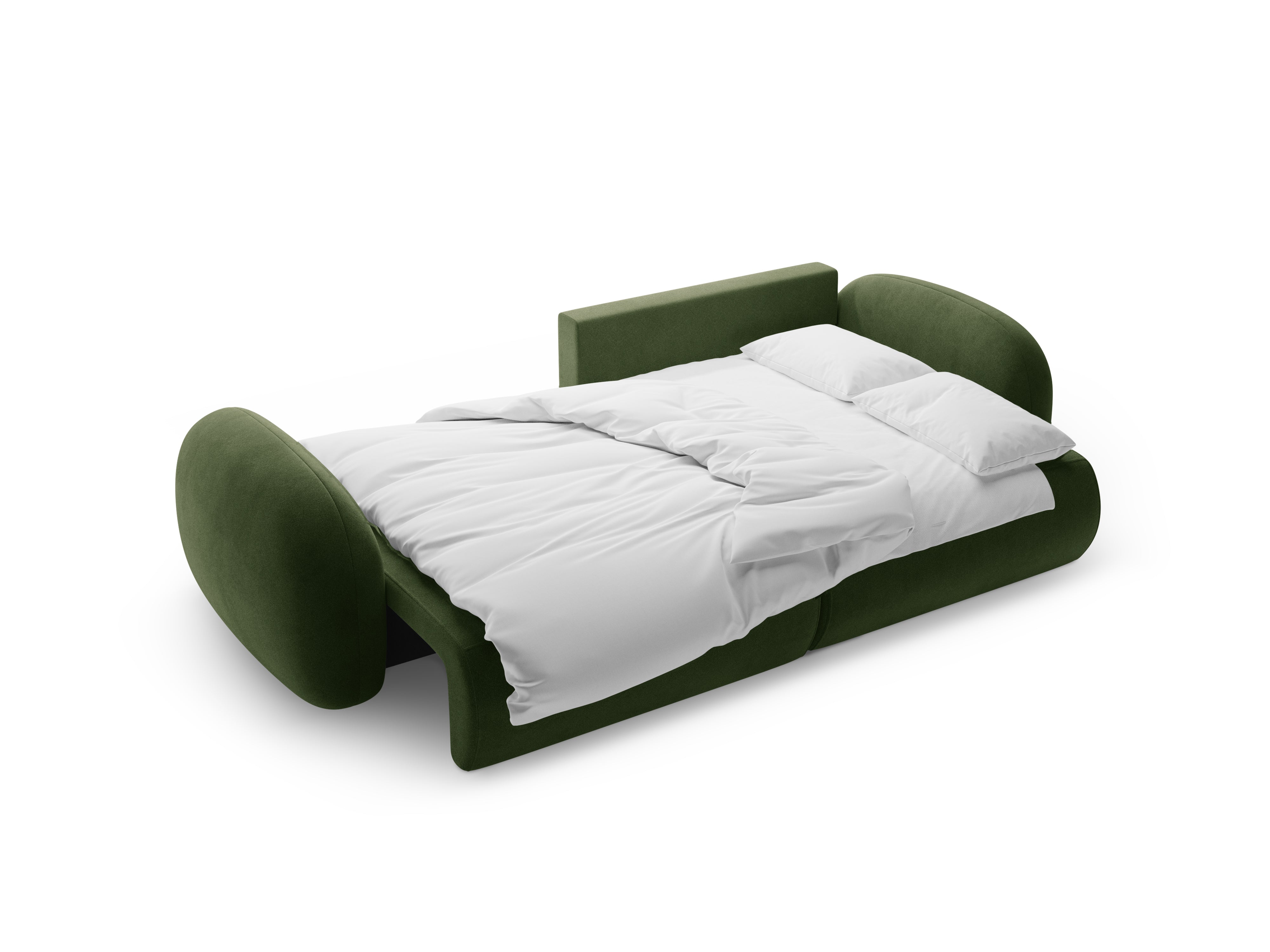 Universal velvet corner sofa with sleeping function for 4 people TONALE military green