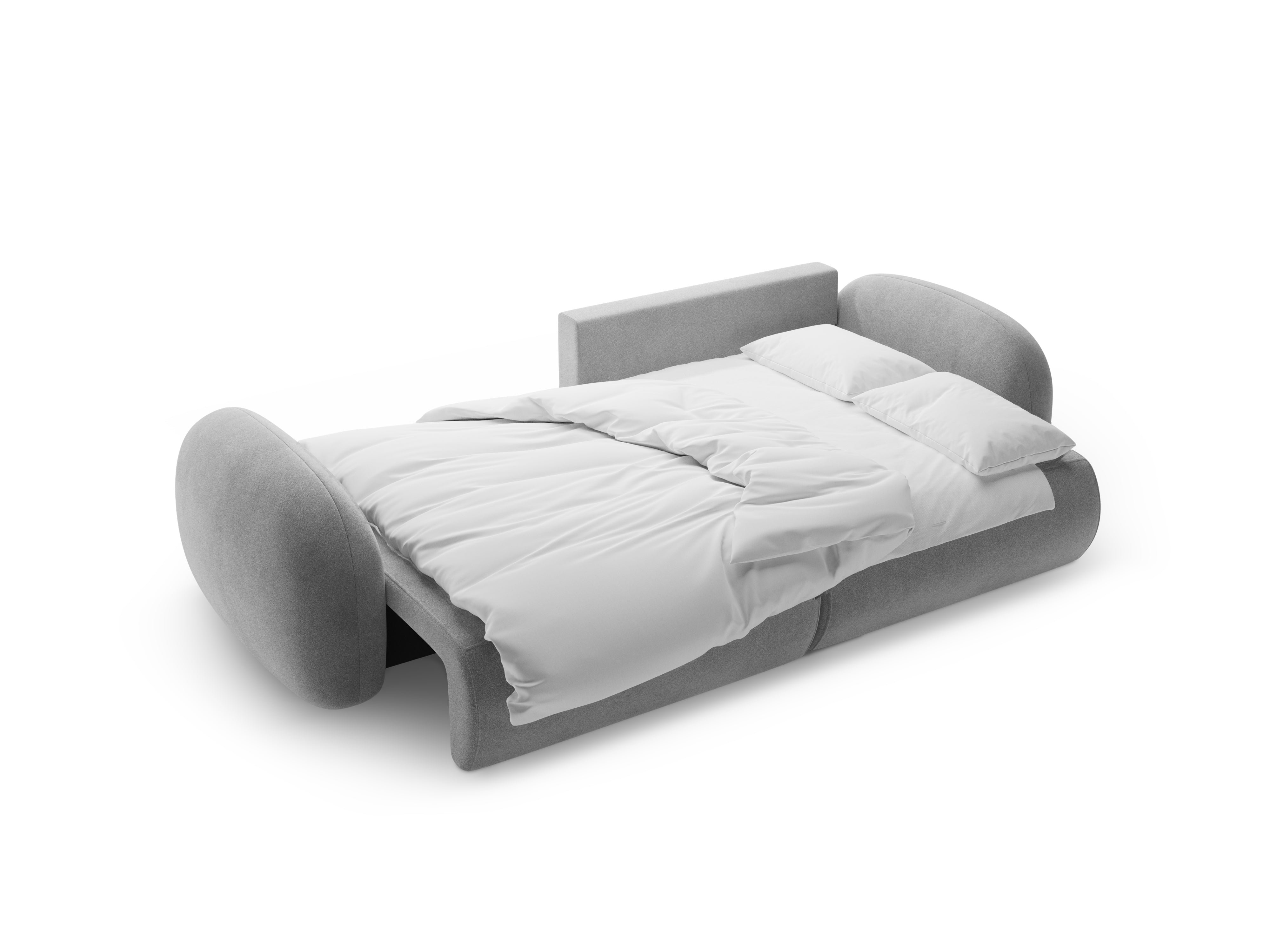 Universeller Samt-Ecksofa mit Schlaf-Funktion für 4 Personen TONALE dunkelgrau