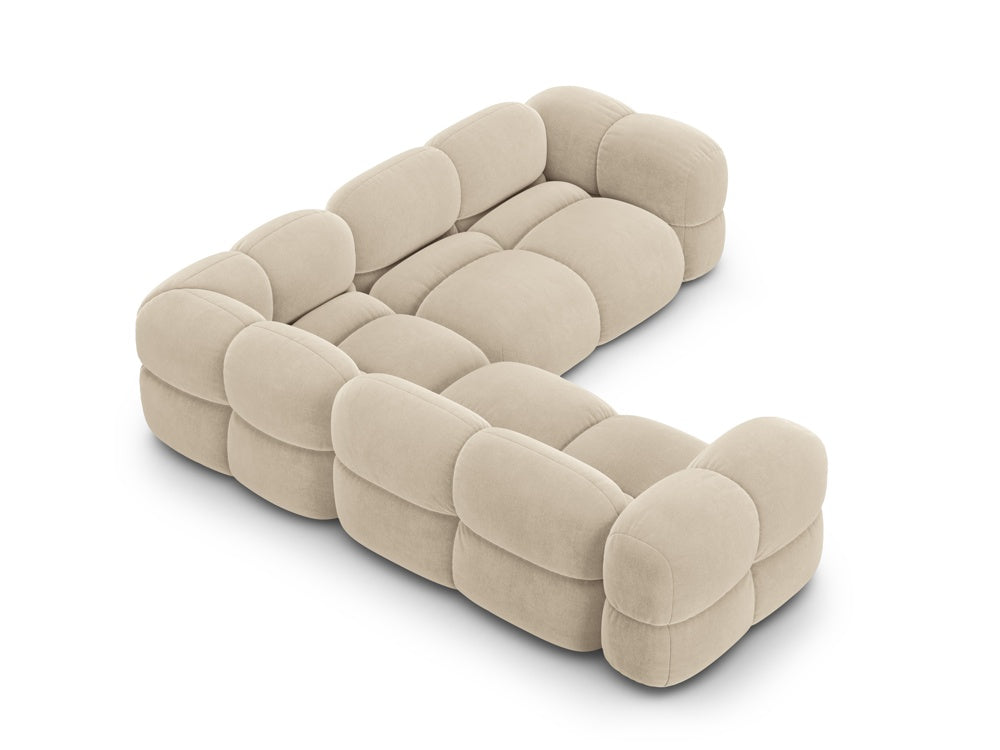 Symmetrical Velvet Corner Sofa LORETTO Beige