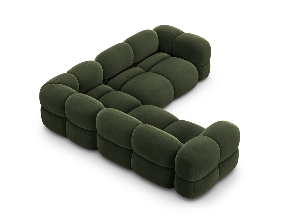 Symmetrische Samt-Eckcouch LORETTO grün