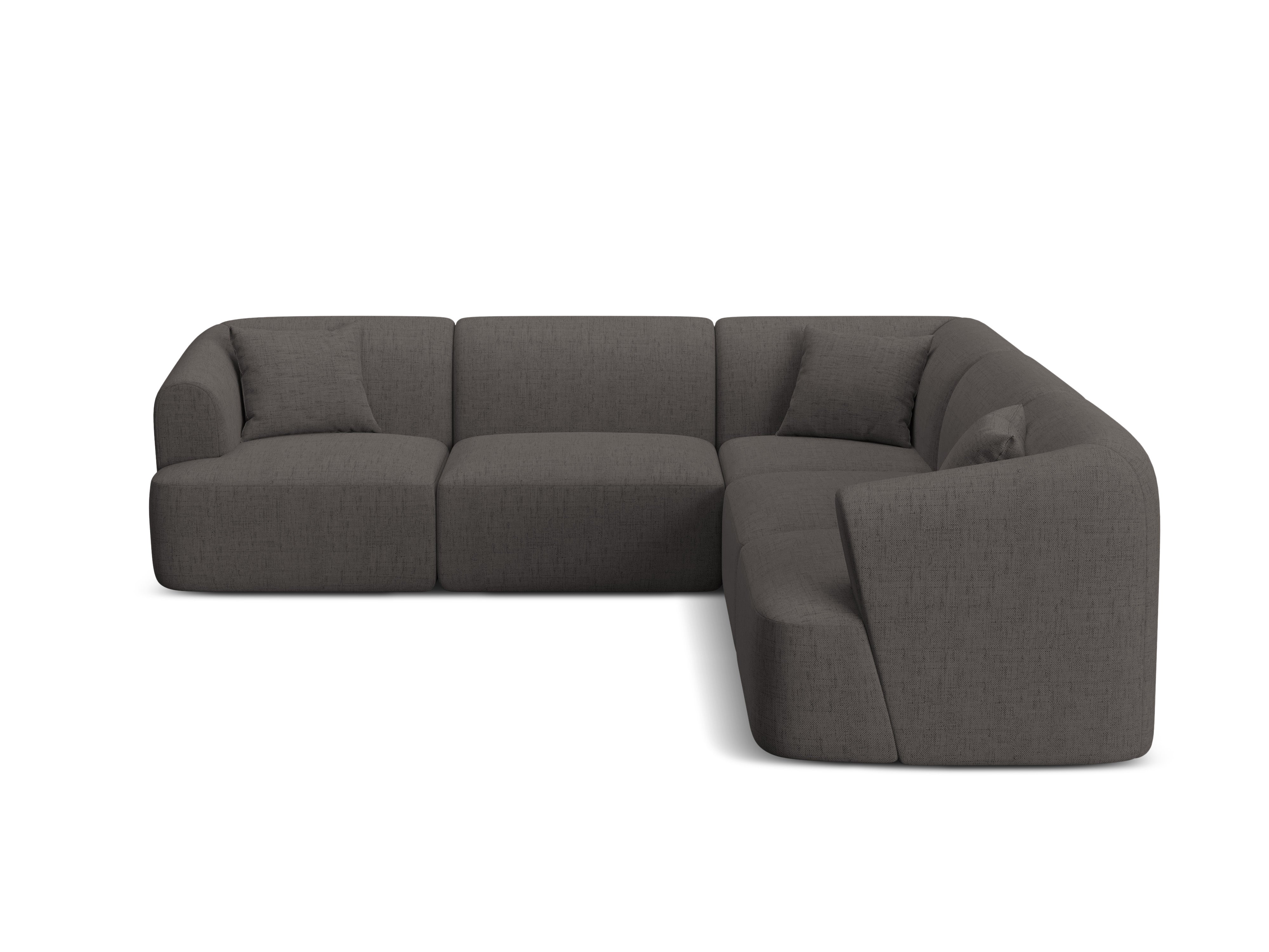Symmetrische 4-Sitzer-Couch CAMPI graues Chenille