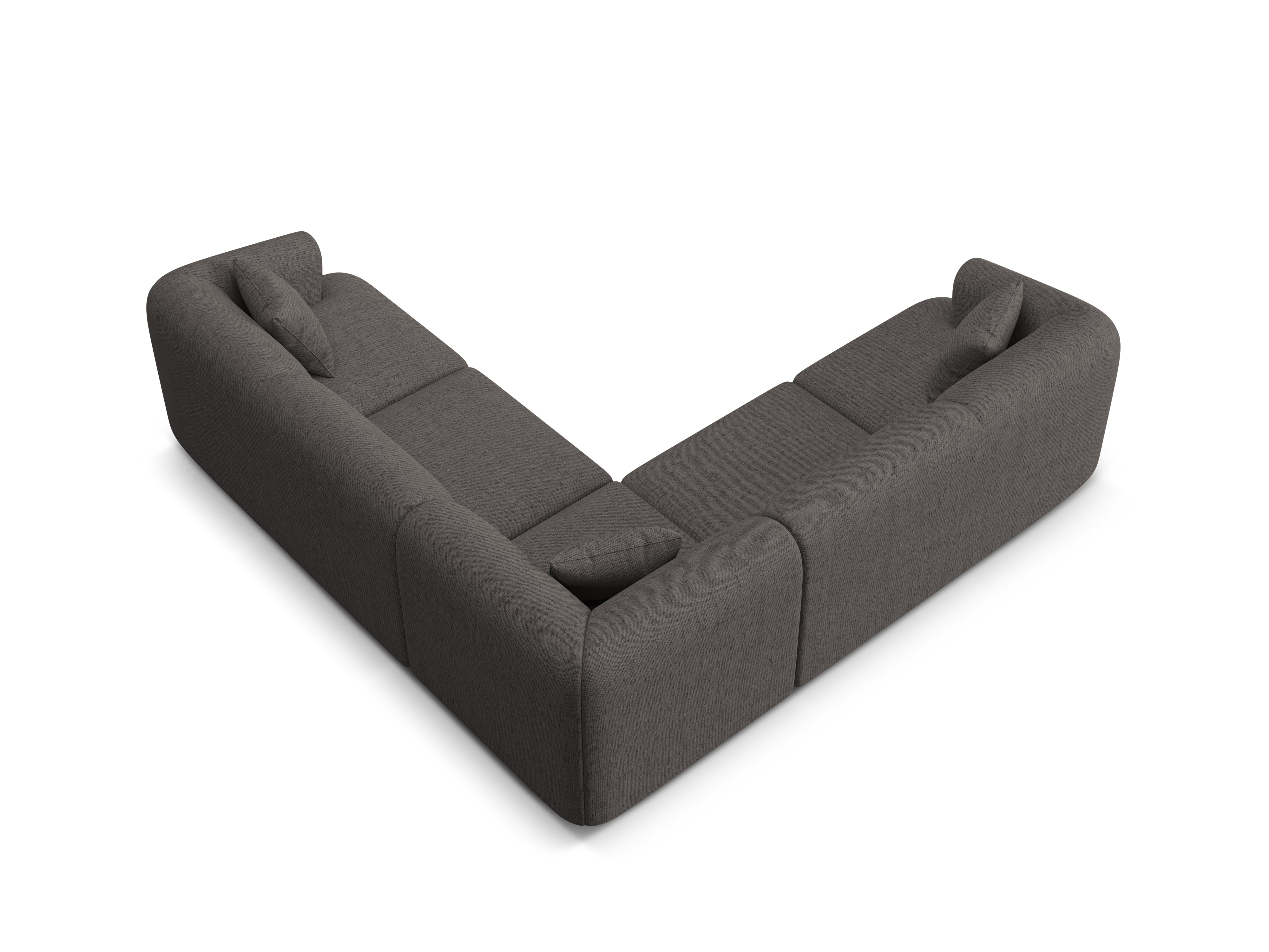 Symmetrische 4-Sitzer-Couch CAMPI graues Chenille