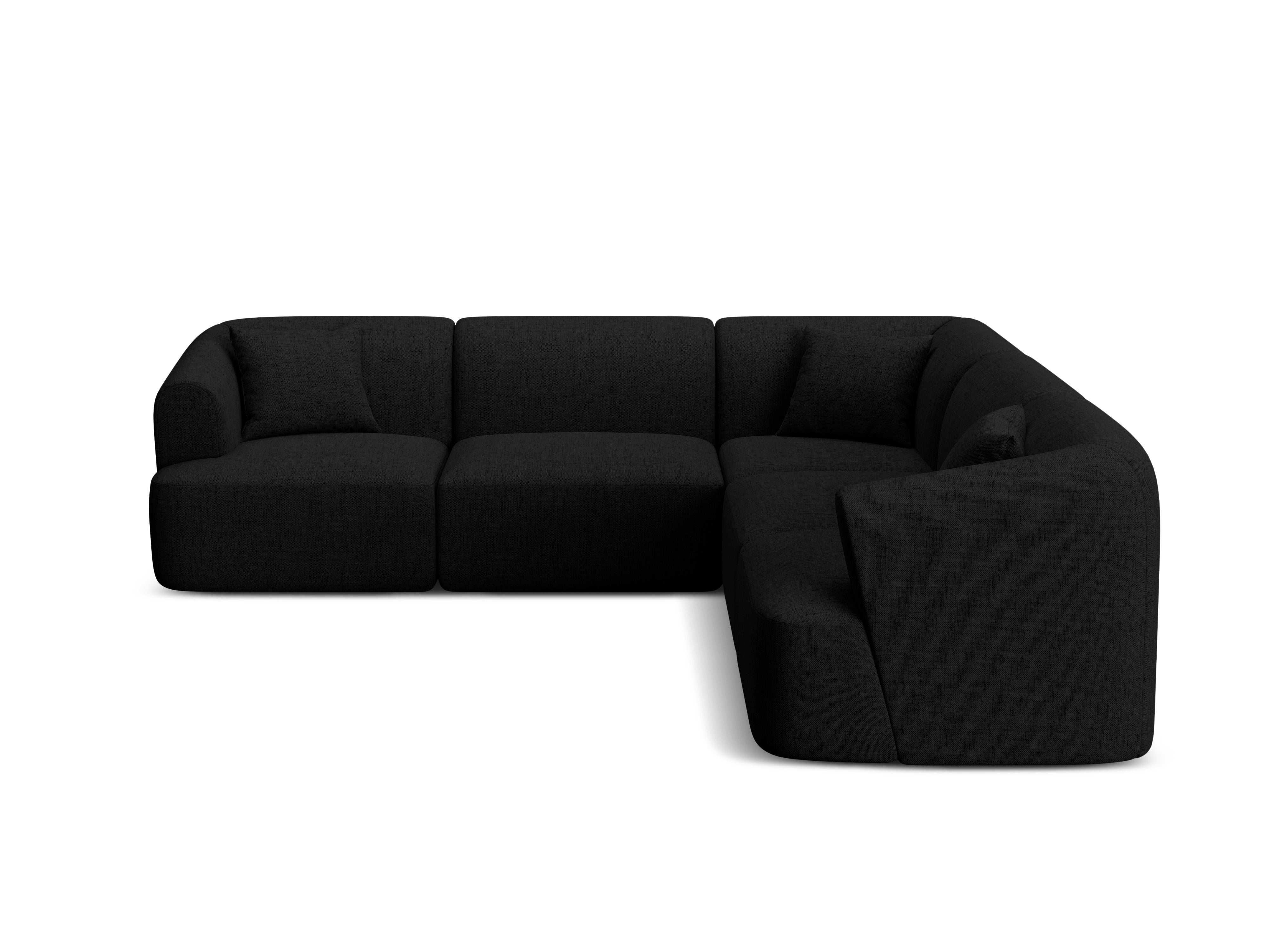 Symmetrische 4-Sitzer-Couch CAMPI schwarzer Chenille
