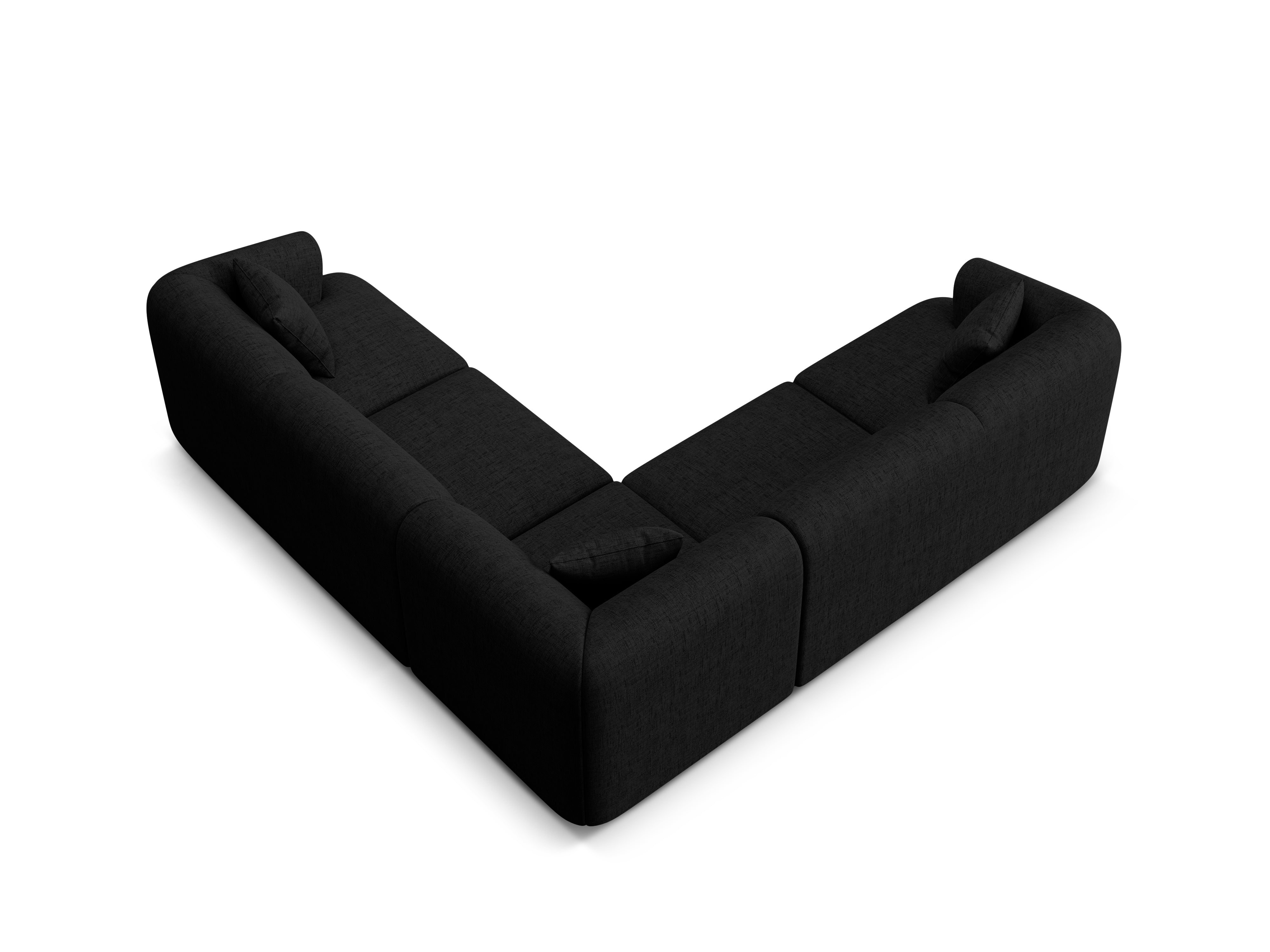Symmetrische 4-Sitzer-Couch CAMPI schwarzer Chenille