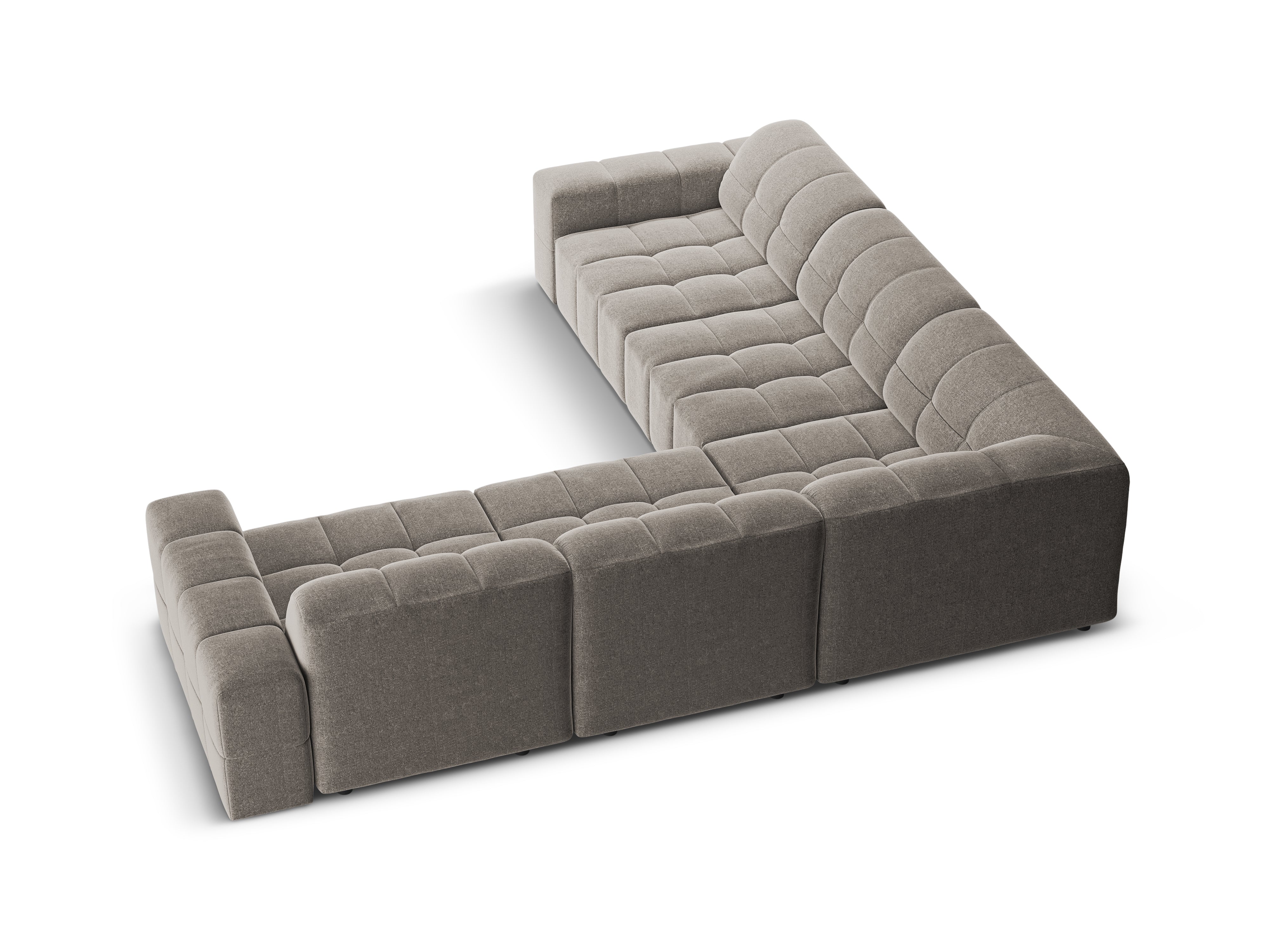 Symmetrische Eckcouch CHICAGO graues Chenille